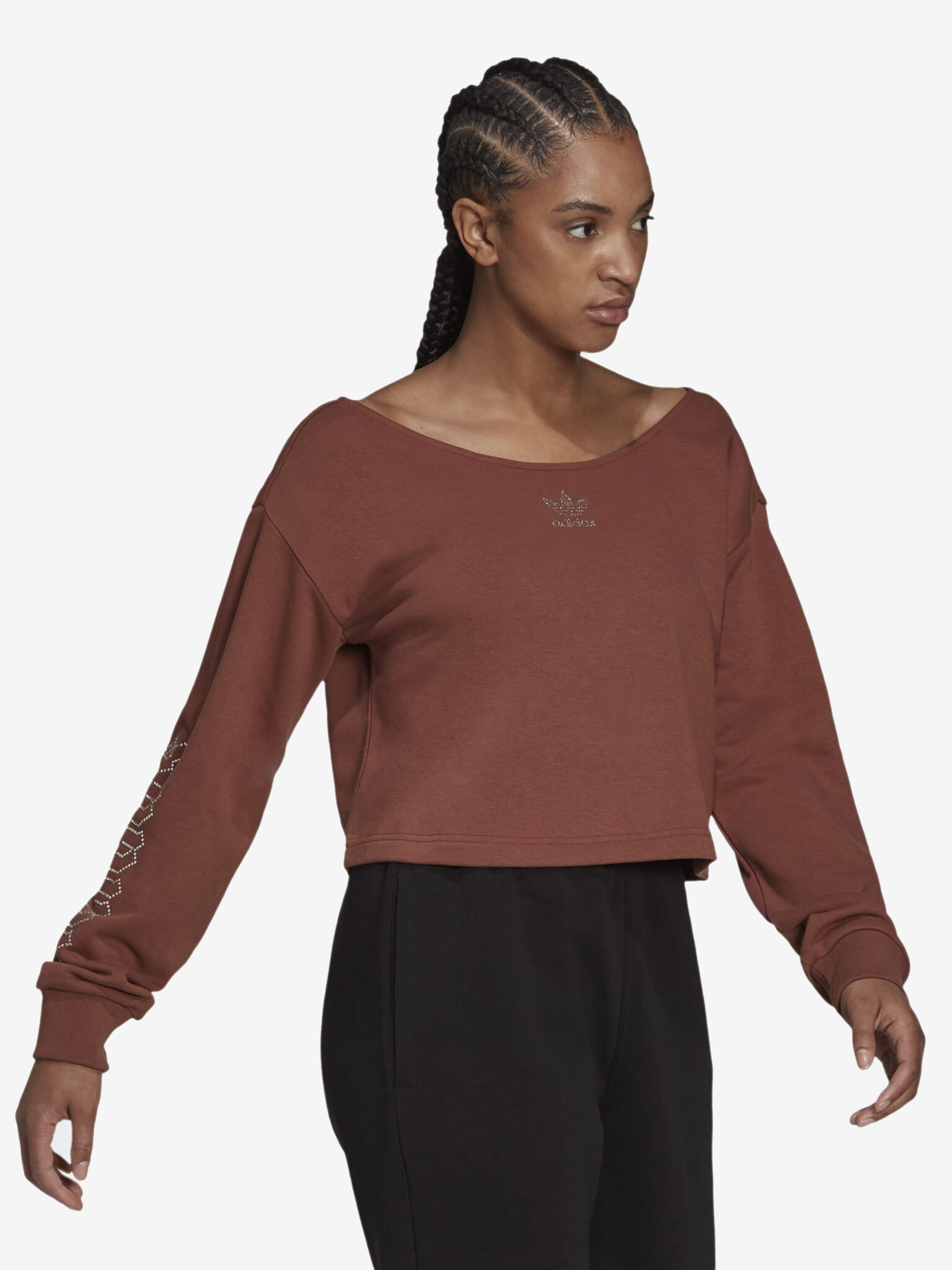 adidas Originals Slouchy Crop top Hnedá - Pepit.sk