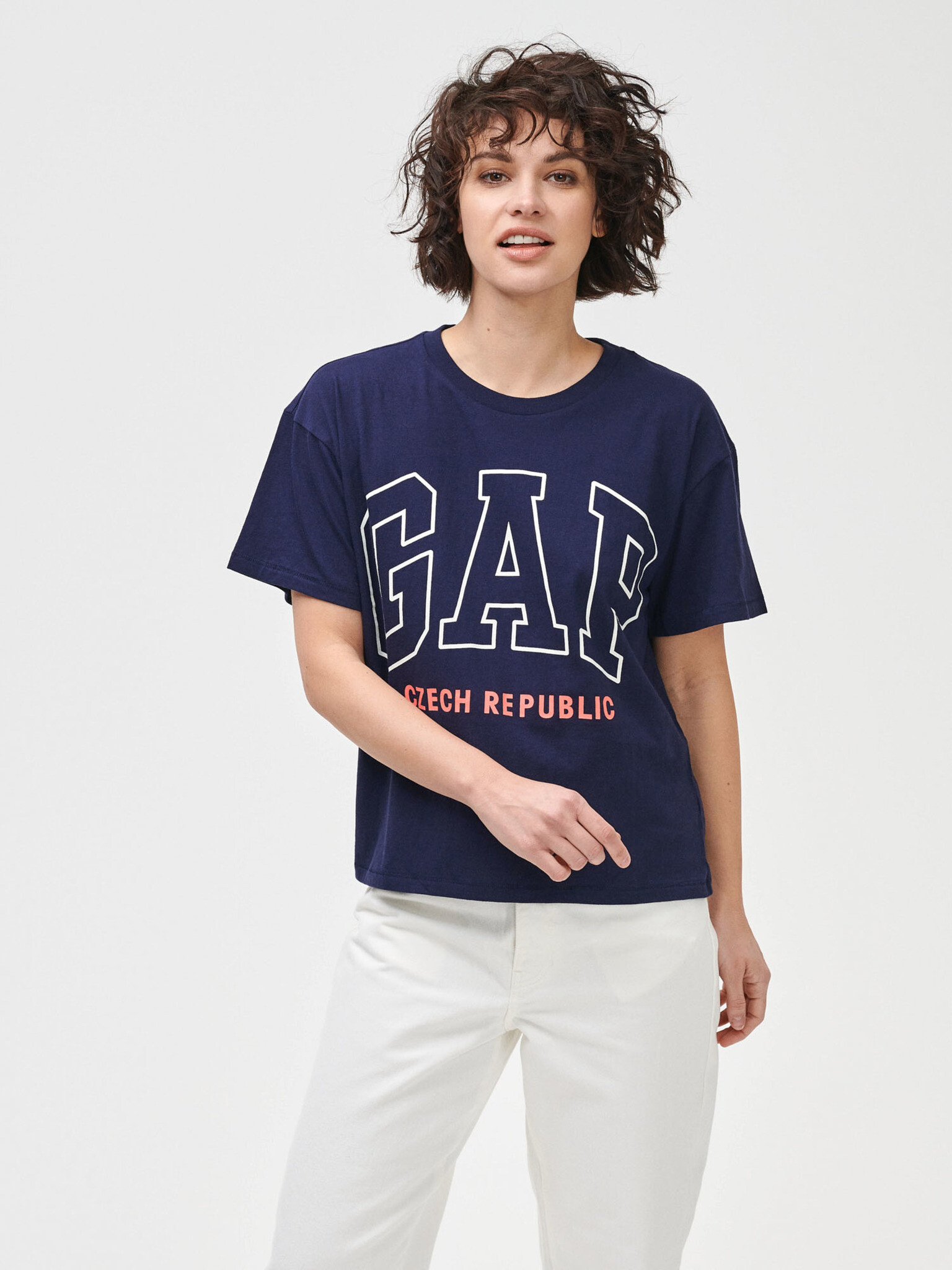 GAP Logo Czeach Republic easy short sleeve tee Tričko Modrá - Pepit.sk