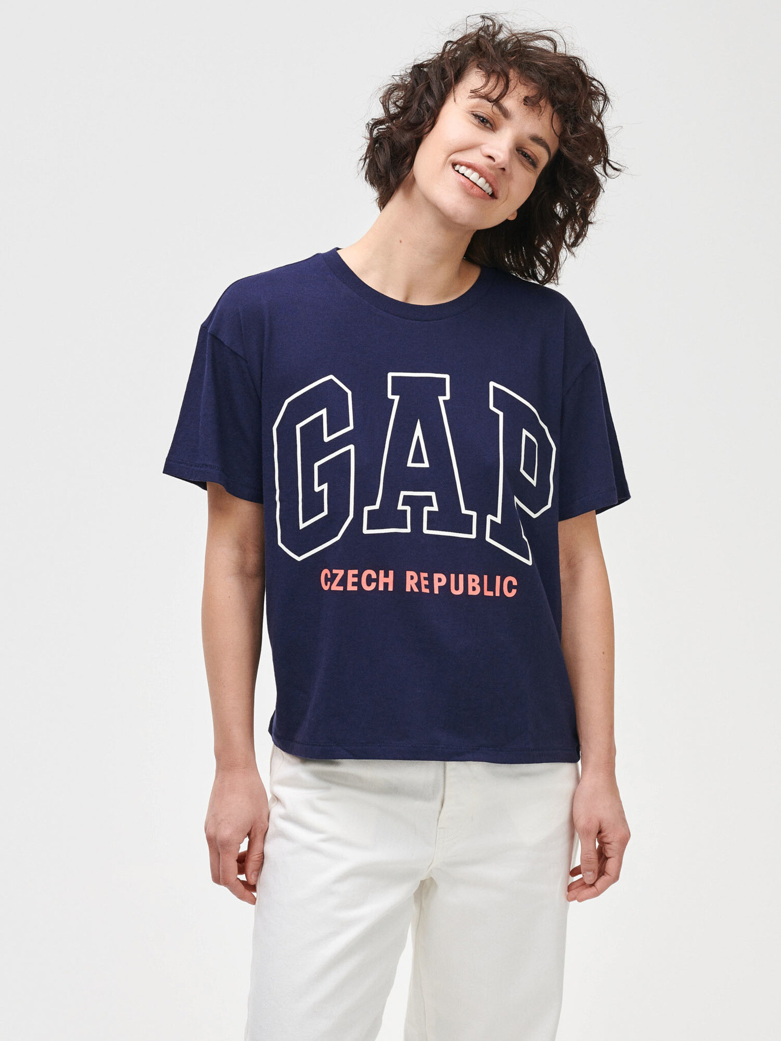 GAP Logo Czeach Republic easy short sleeve tee Tričko Modrá - Pepit.sk