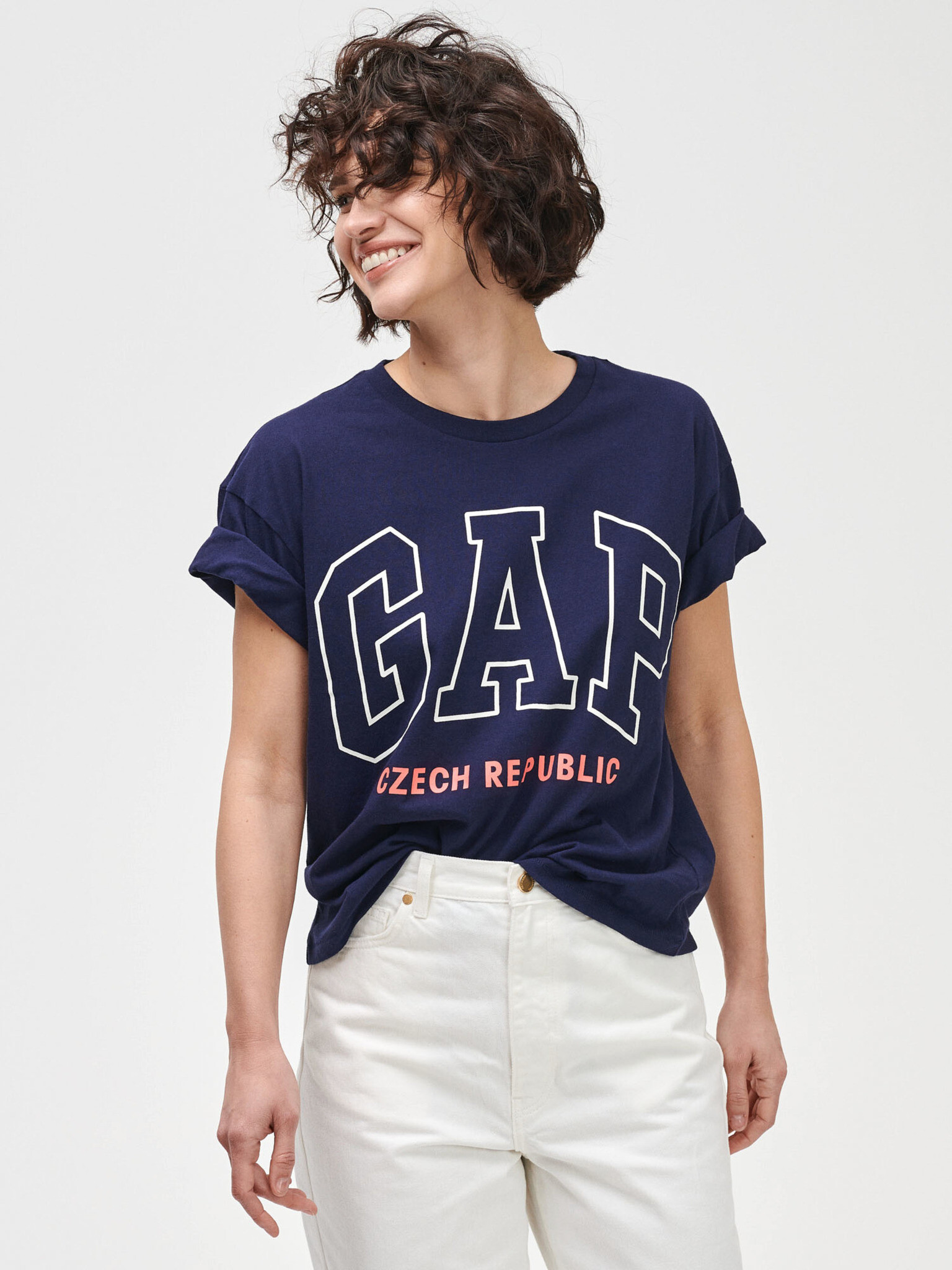 GAP Logo Czeach Republic easy short sleeve tee Tričko Modrá - Pepit.sk