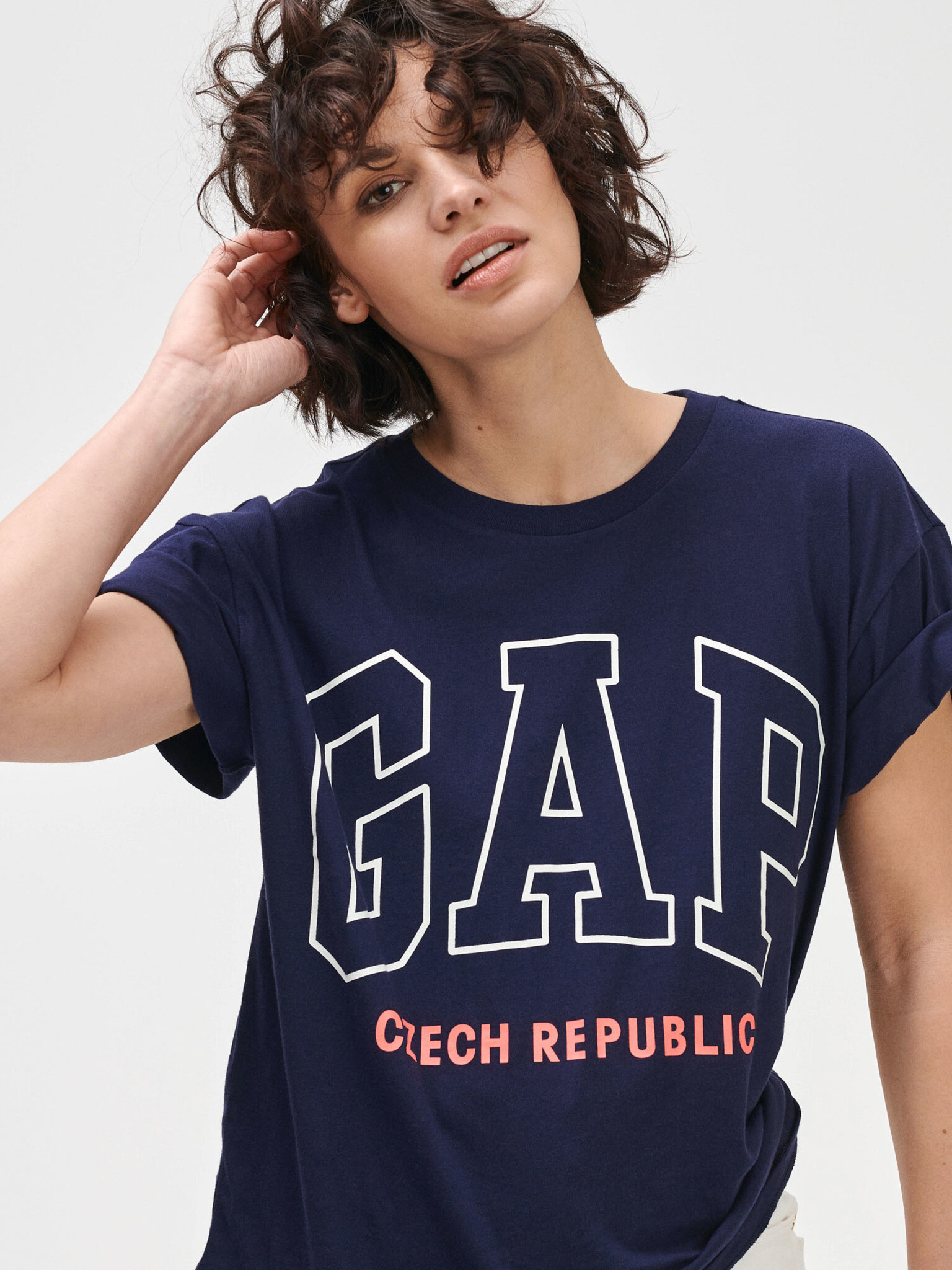 GAP Logo Czeach Republic easy short sleeve tee Tričko Modrá - Pepit.sk