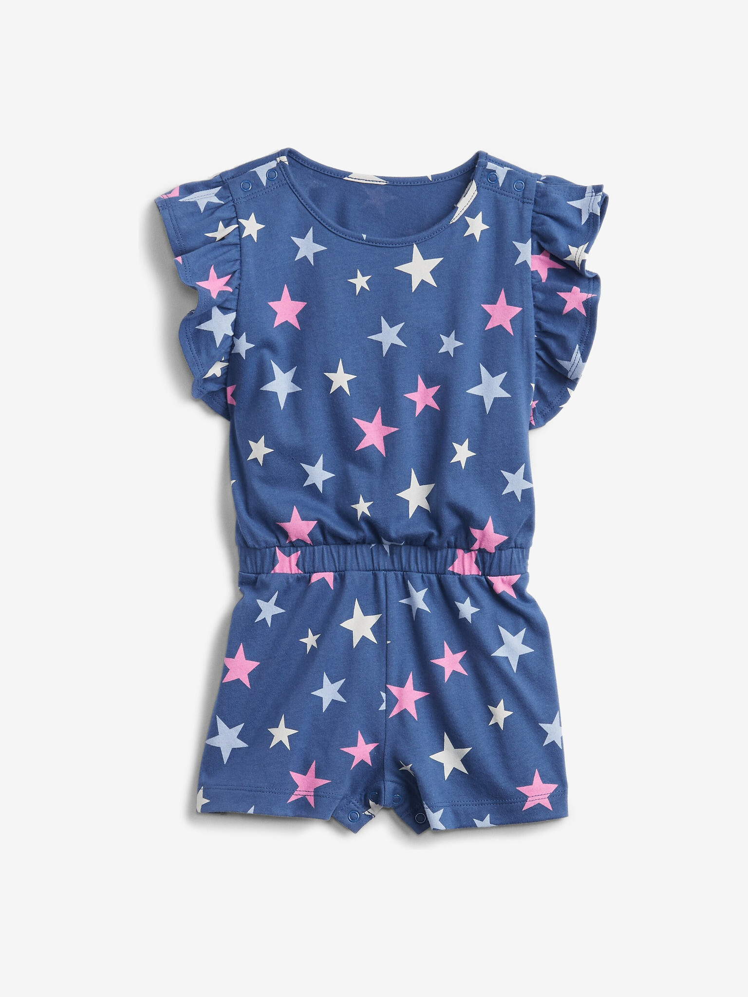 GAP Ruffle Romper Overal detský Modrá - Pepit.sk