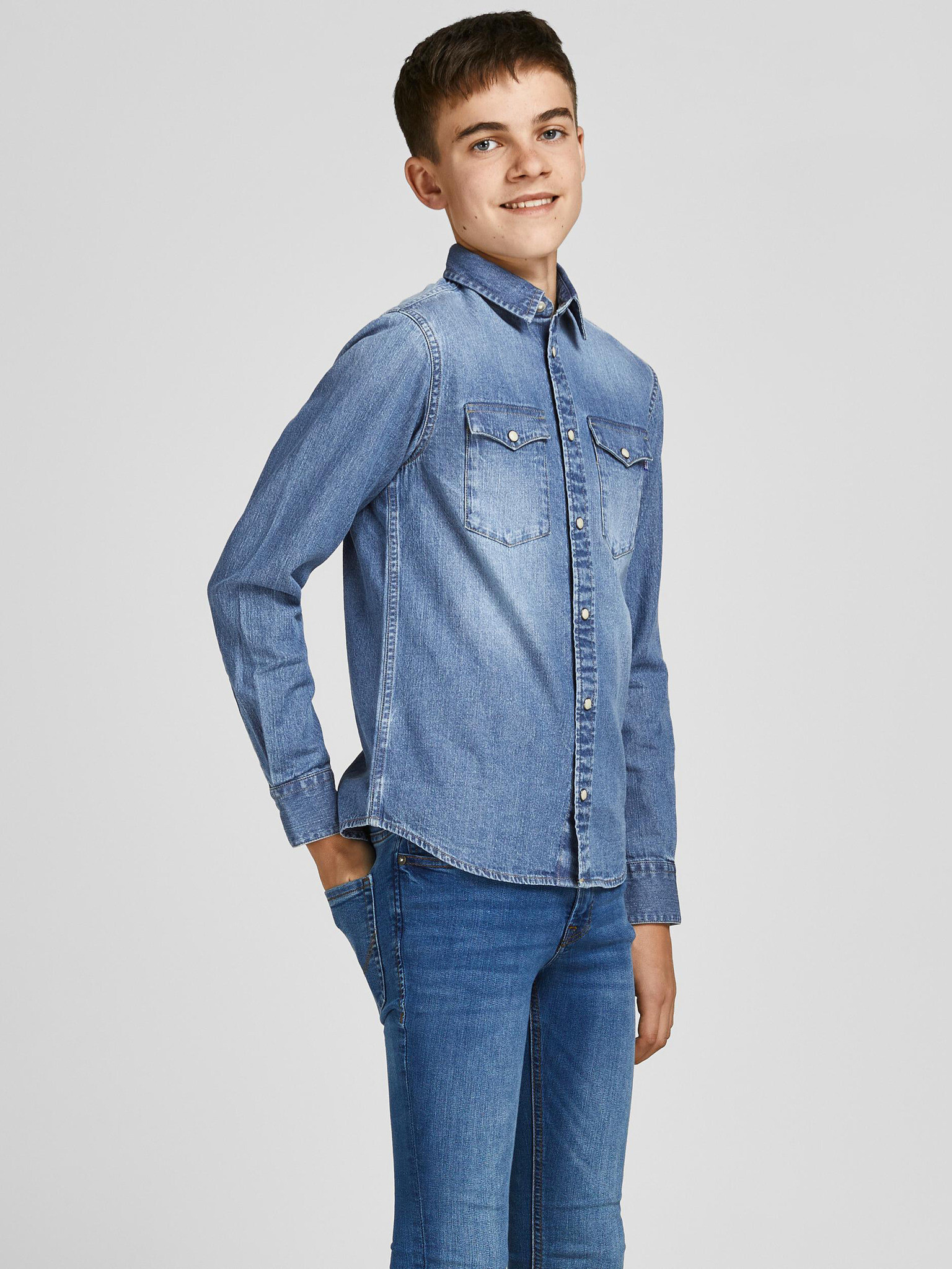 Jack & Jones Sheridan Košeľa detská Modrá - Pepit.sk