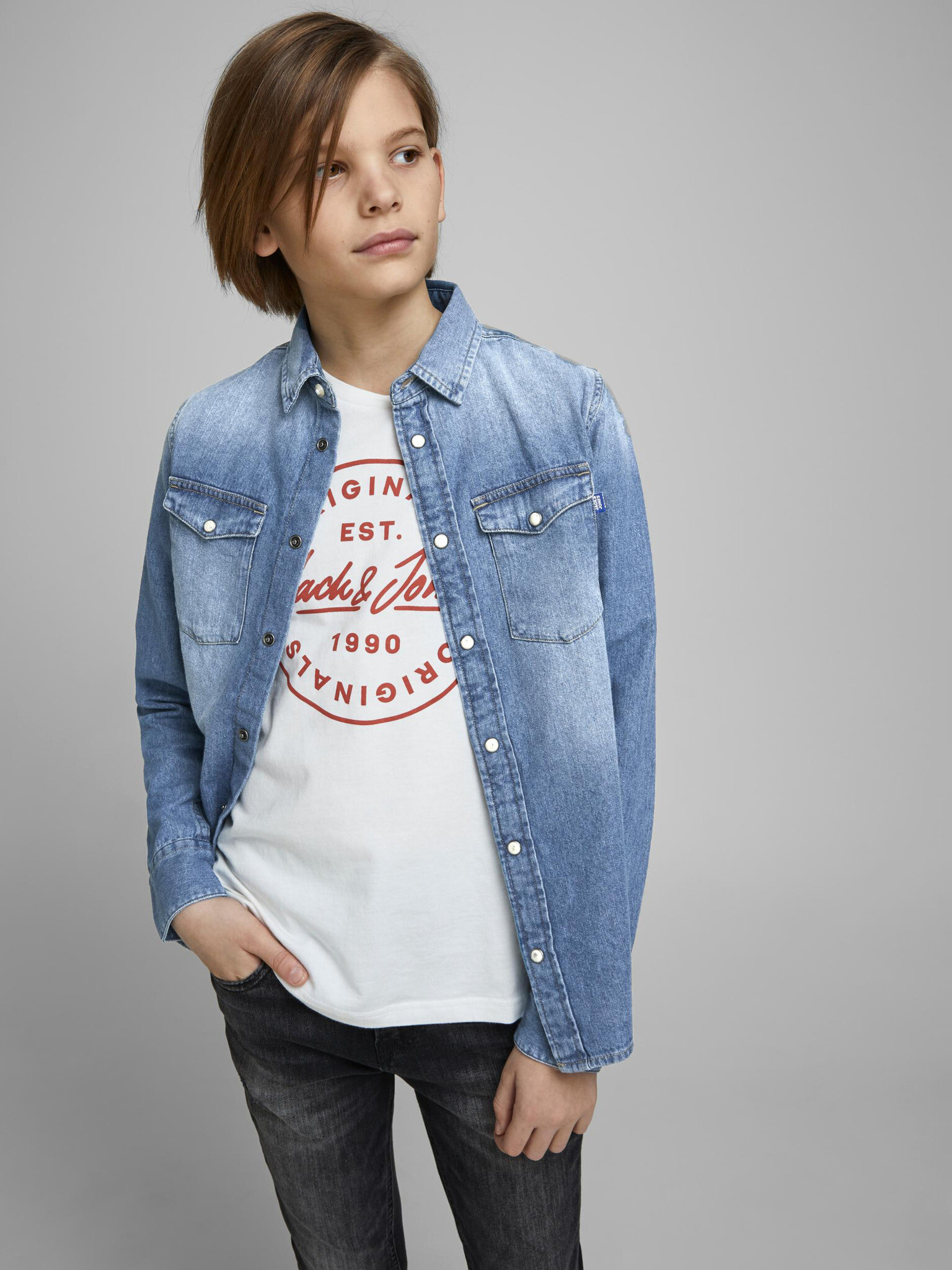 Jack & Jones Sheridan Košeľa detská Modrá - Pepit.sk