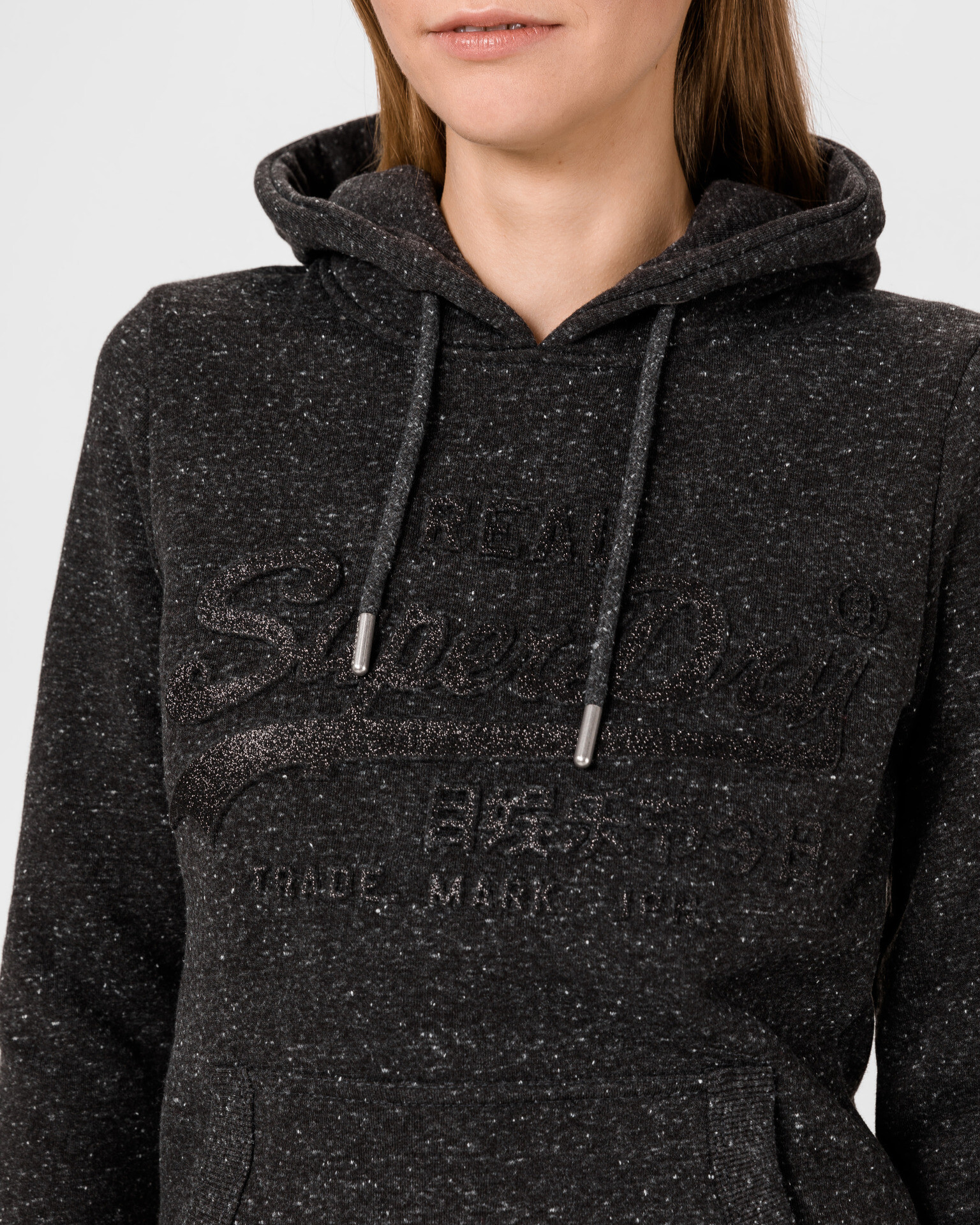 SuperDry Tonal Embossed Mikina Čierna - Pepit.sk