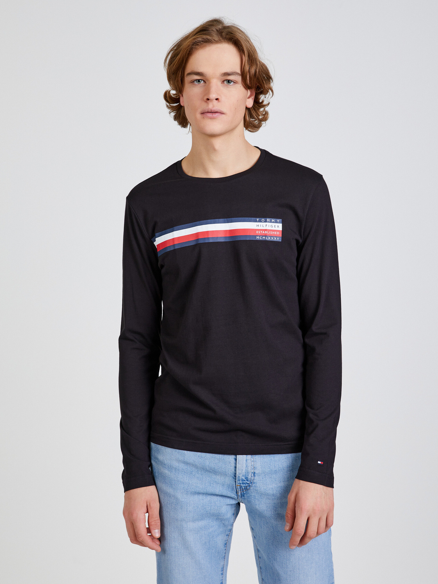 Tommy Hilfiger Sliced Bar Tričko Čierna - Pepit.sk