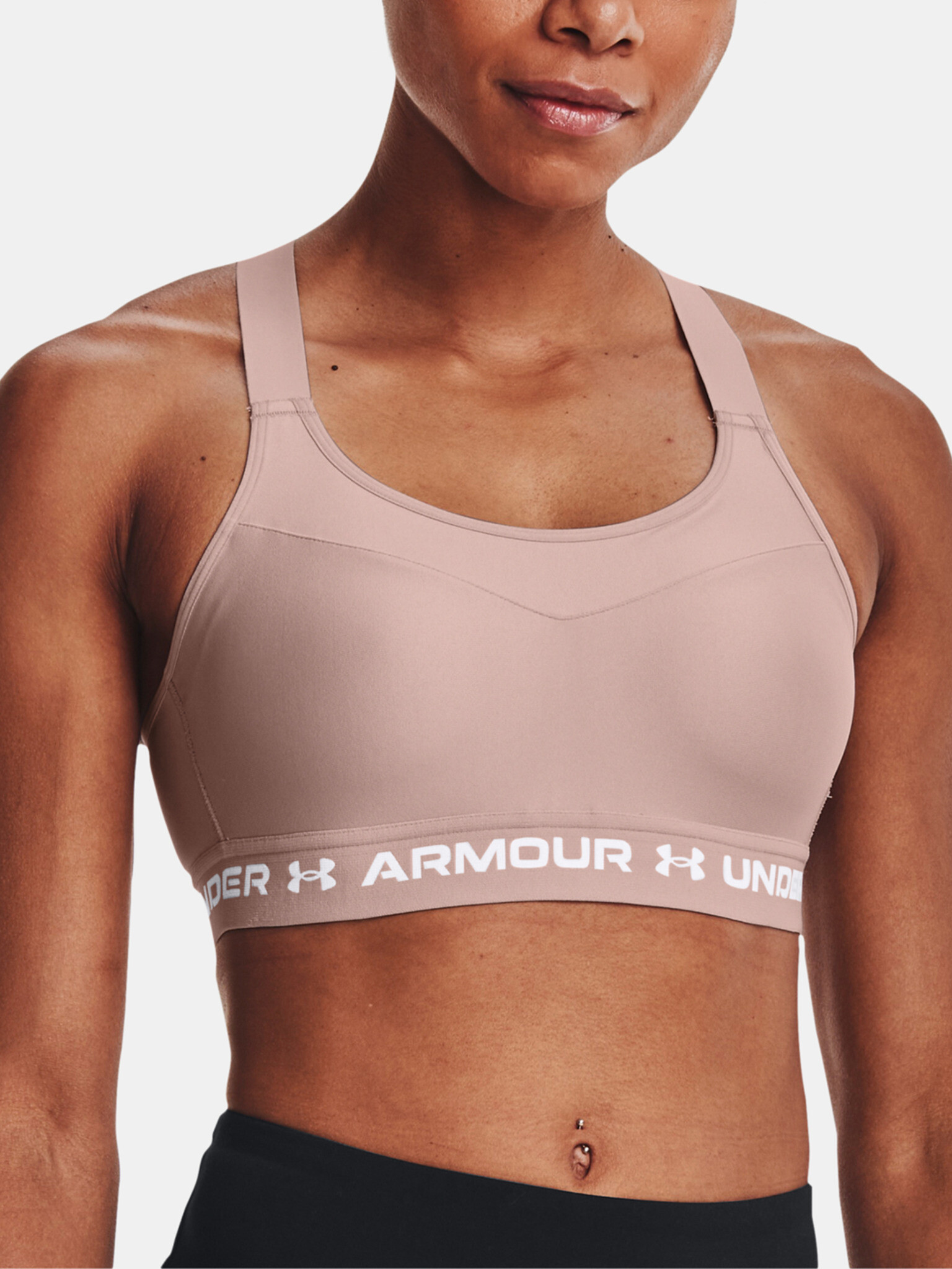 Under Armour Armour High Crossback Športová podprsenka Ružová - Pepit.sk