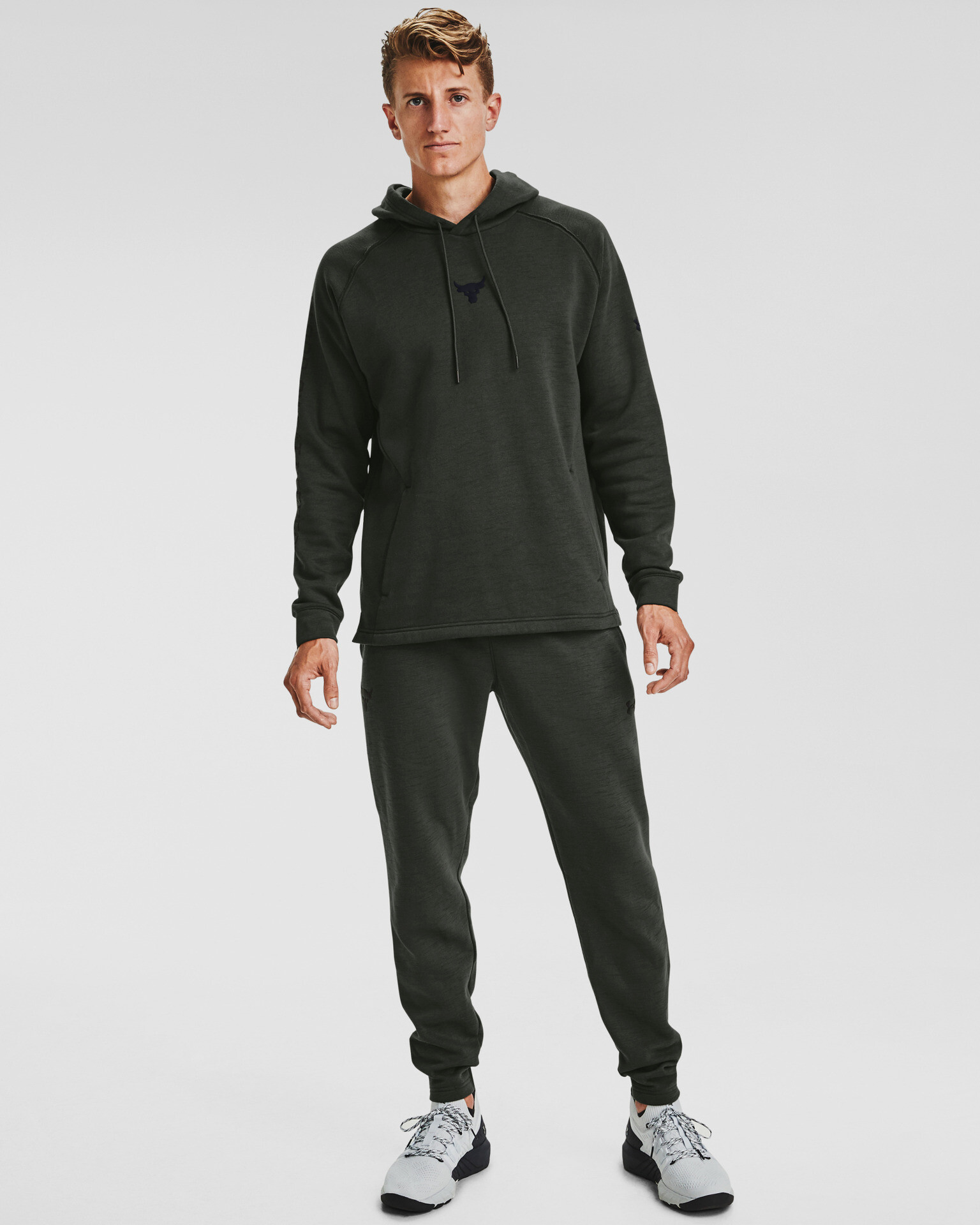 Under Armour Project Rock Charged Cotton® Fleece Tepláky Zelená - Pepit.sk