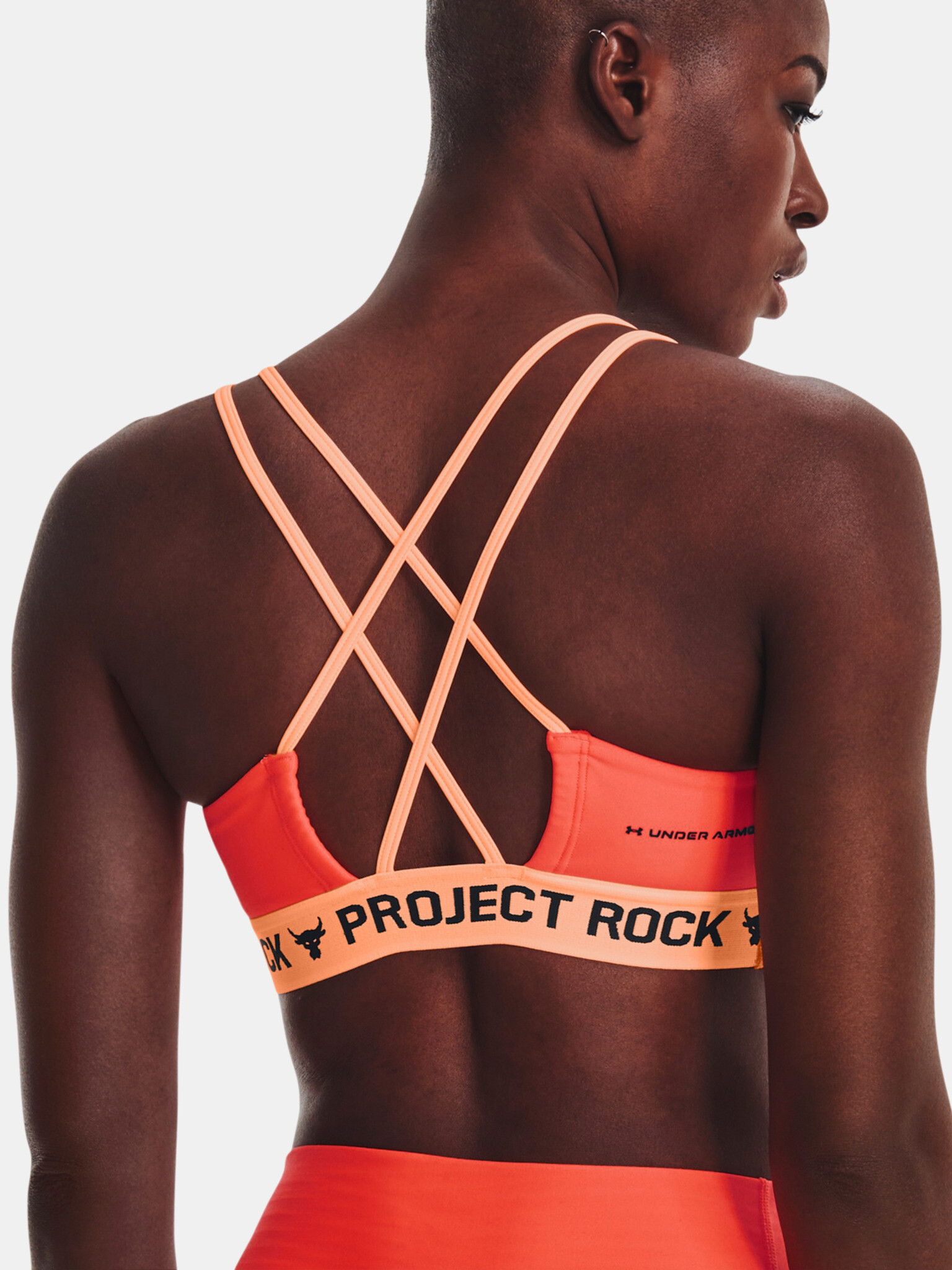 Under Armour Project Rock Crsbck Sld Bra Fam Športová podprsenka Oranžová - Pepit.sk