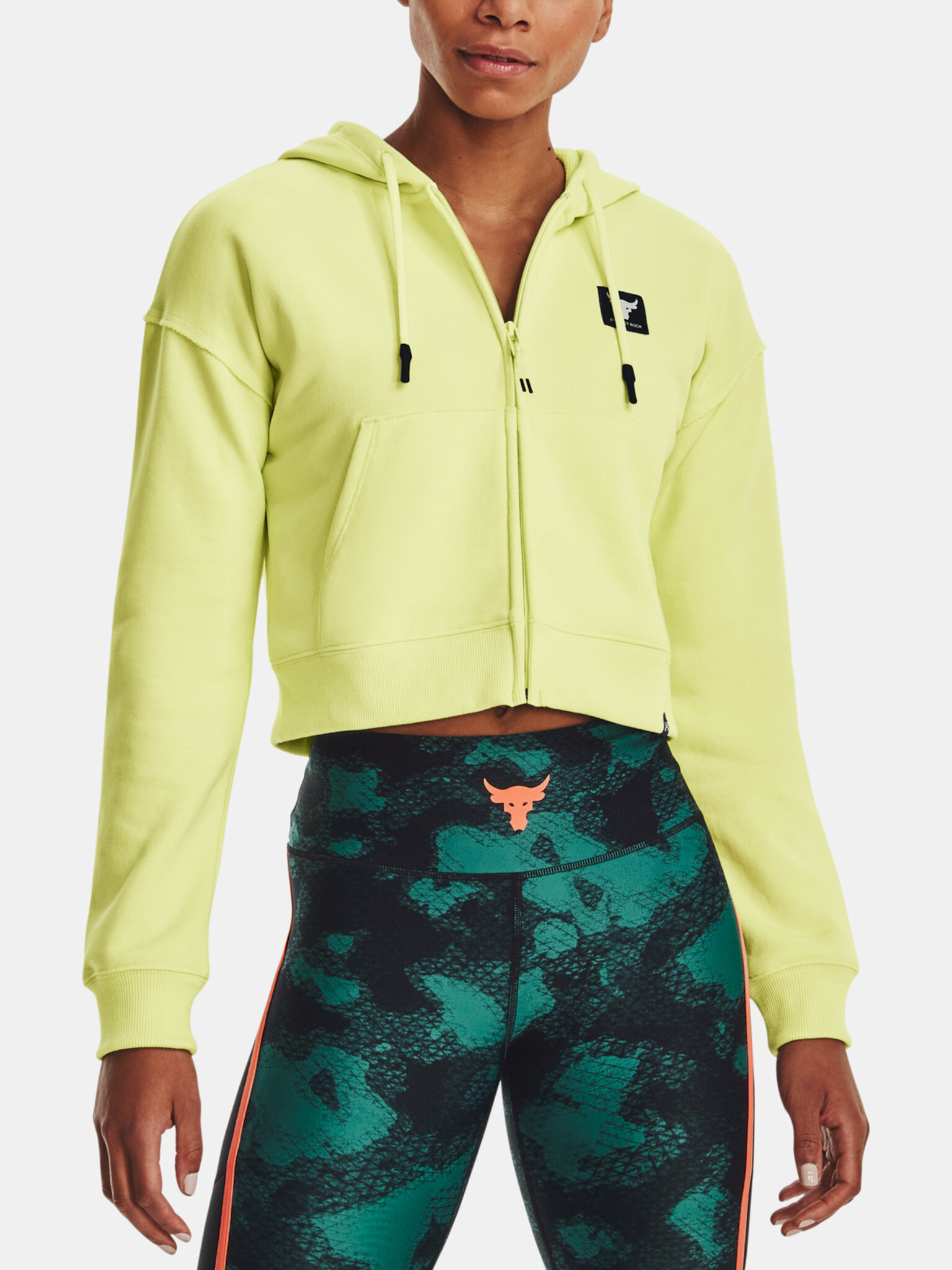 Under Armour Project Rock HW Terry FZ Mikina Zelená - Pepit.sk