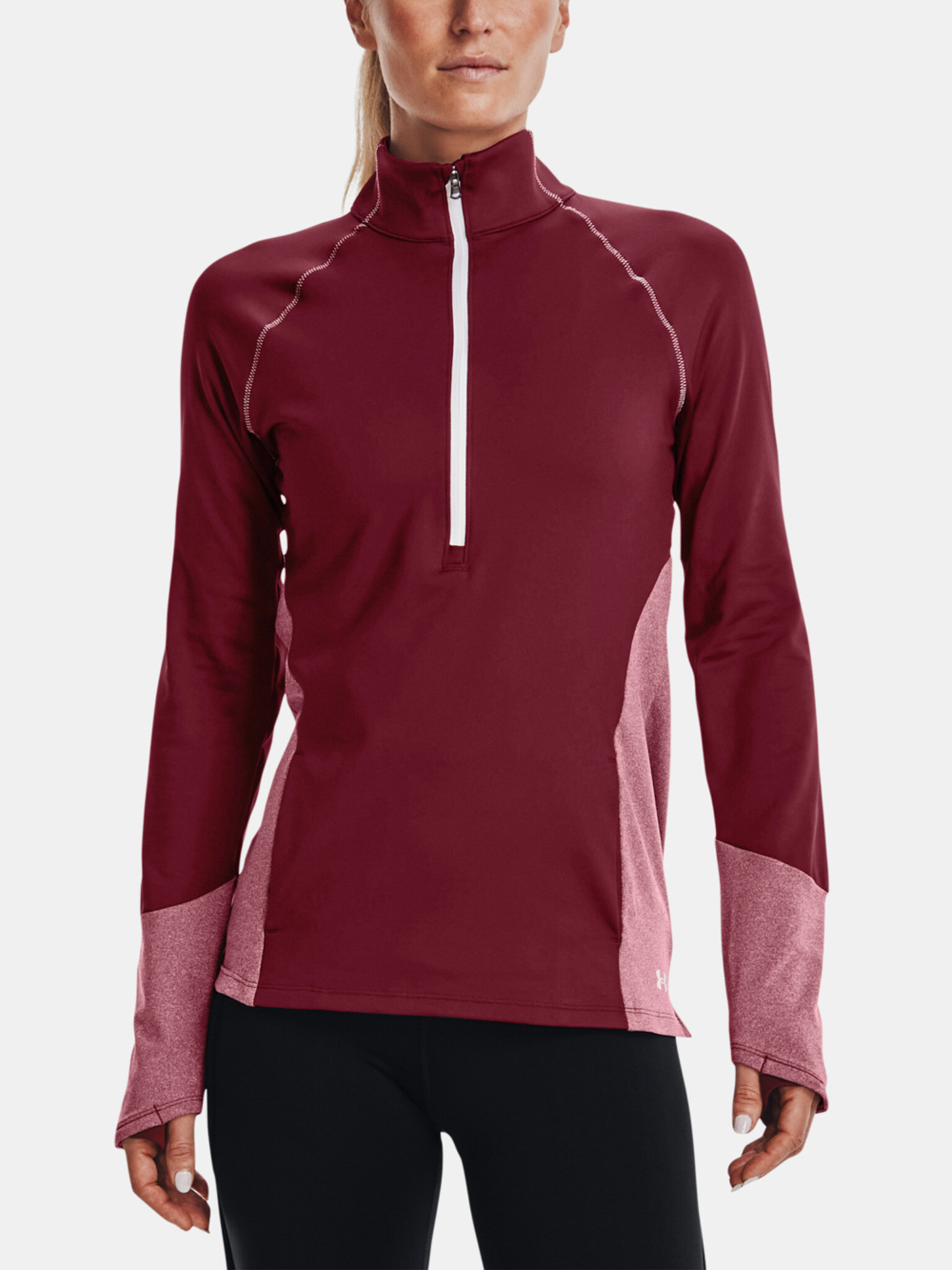 Under Armour UA ColdGear 1/2 Zip-RED Mikina Červená - Pepit.sk