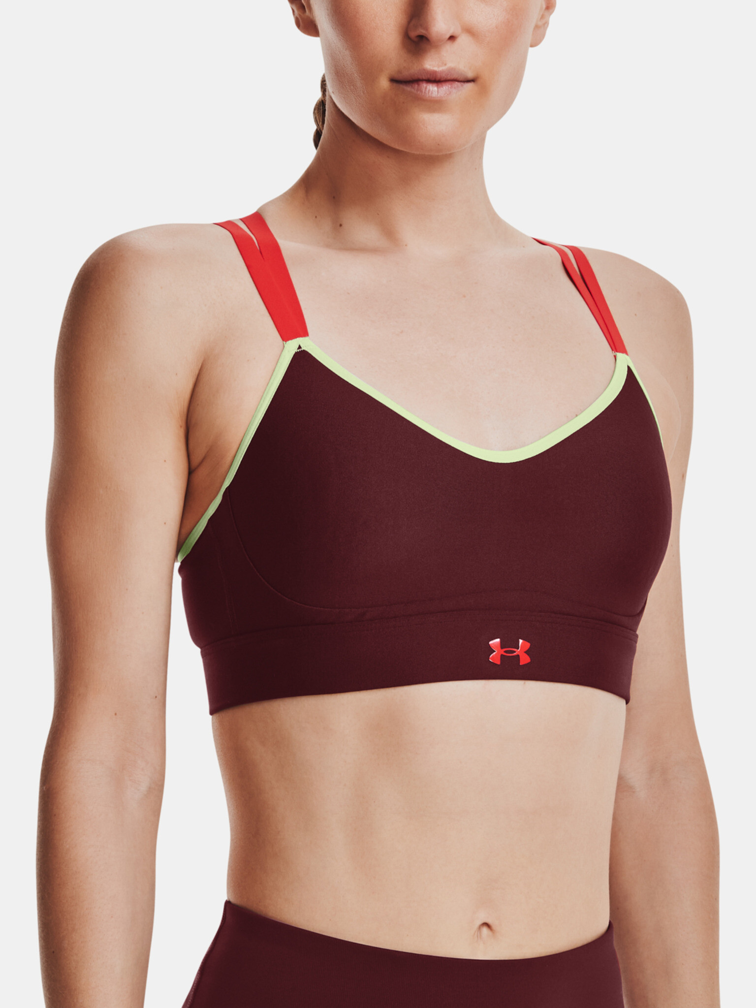 Under Armour UA Infinity Low Strappy Športová podprsenka Červená - Pepit.sk