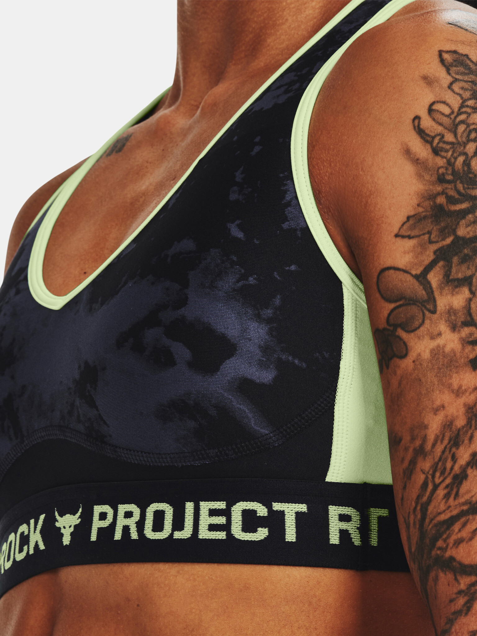 Under Armour UA Project Rock Crssbk Bra Print Športová podprsenka Čierna - Pepit.sk