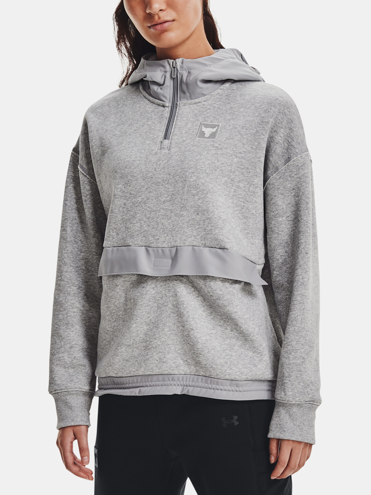 Under Armour UA Project Rock Fleece 1/4 Zip Mikina Šedá - Pepit.sk