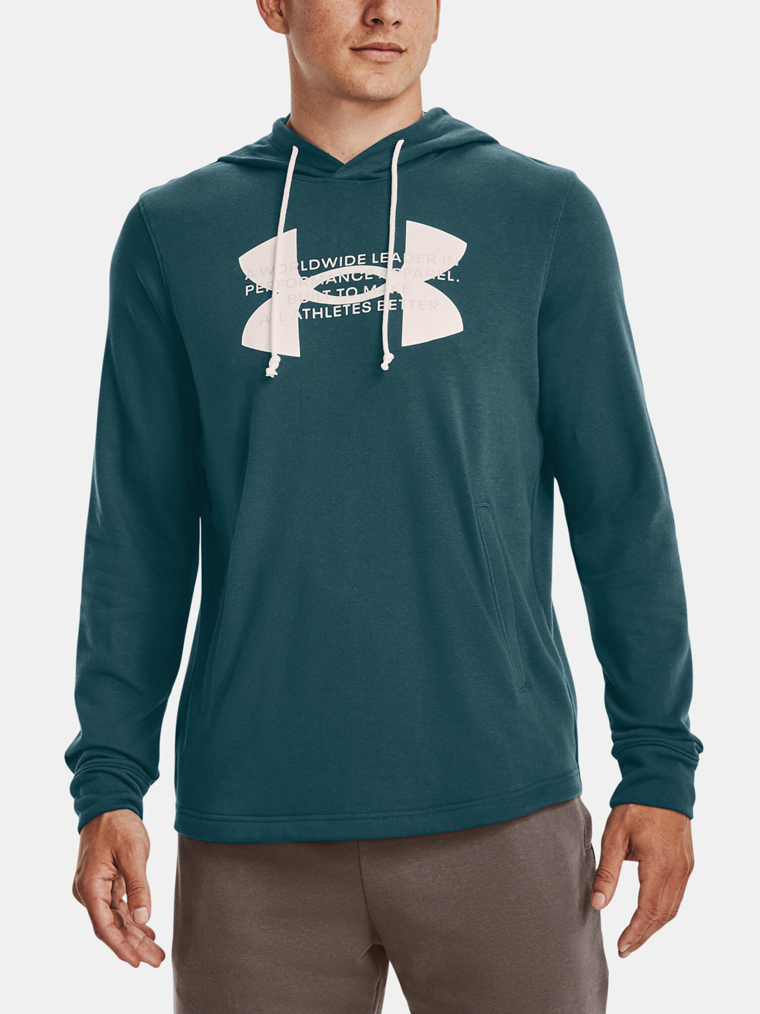 Under Armour UA Rival Terry Logo Hoodie Mikina Zelená - Pepit.sk