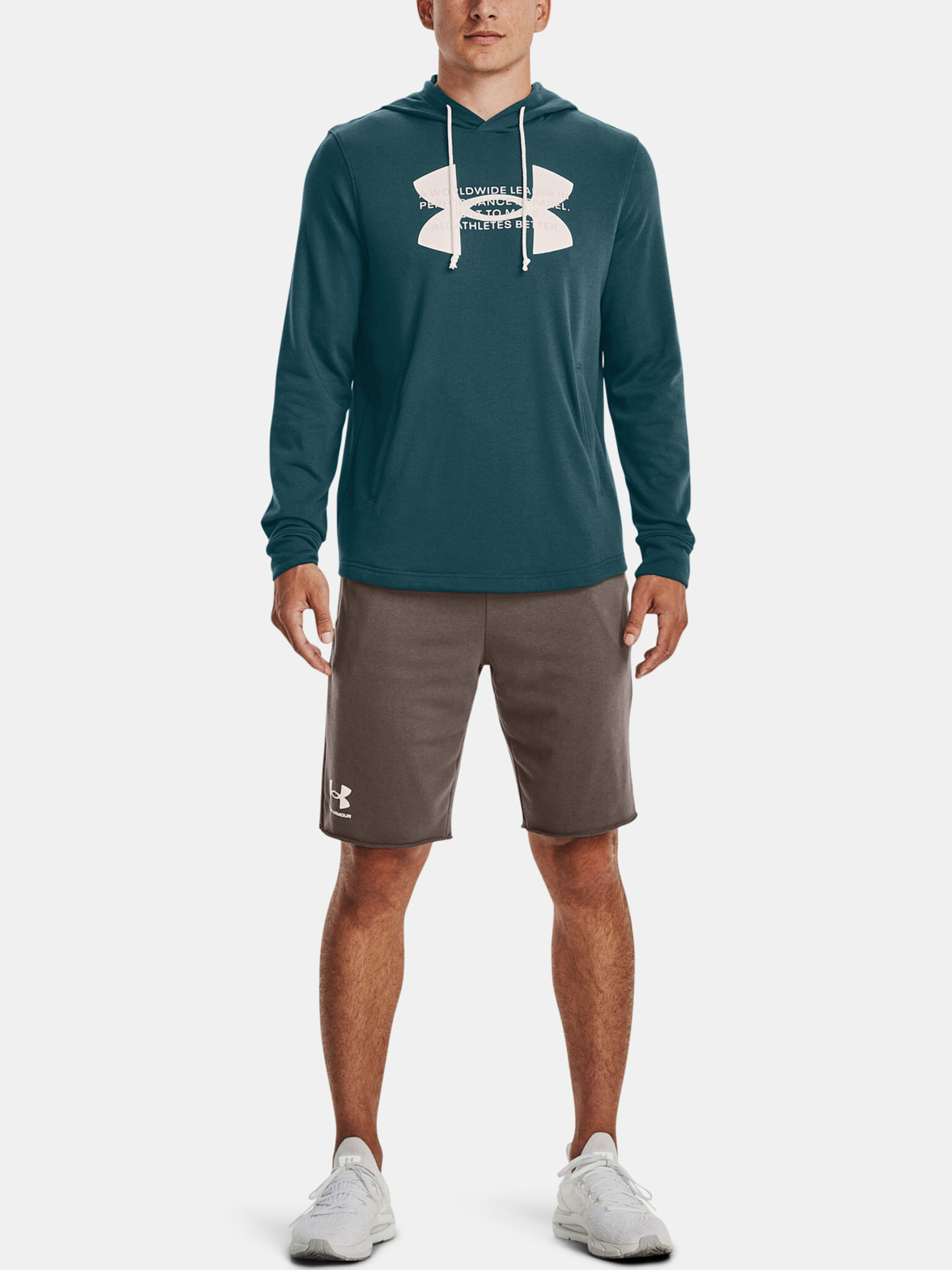 Under Armour UA Rival Terry Logo Hoodie Mikina Zelená - Pepit.sk