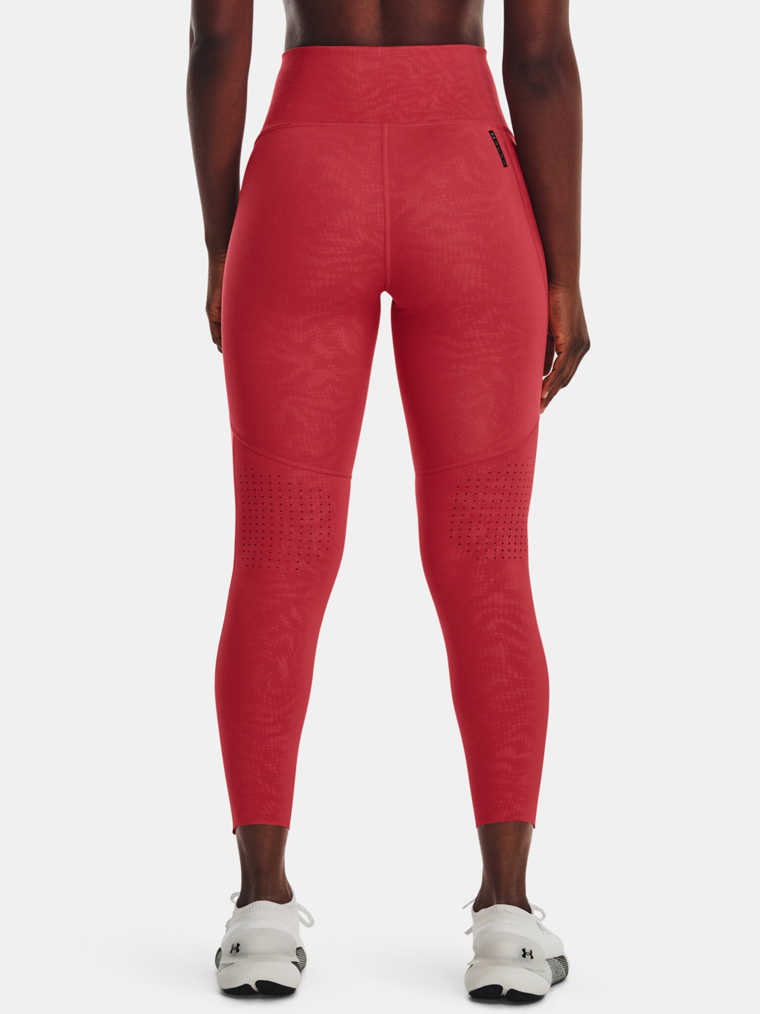 Under Armour UA Rush Legging Emboss Perf Legíny Červená - Pepit.sk