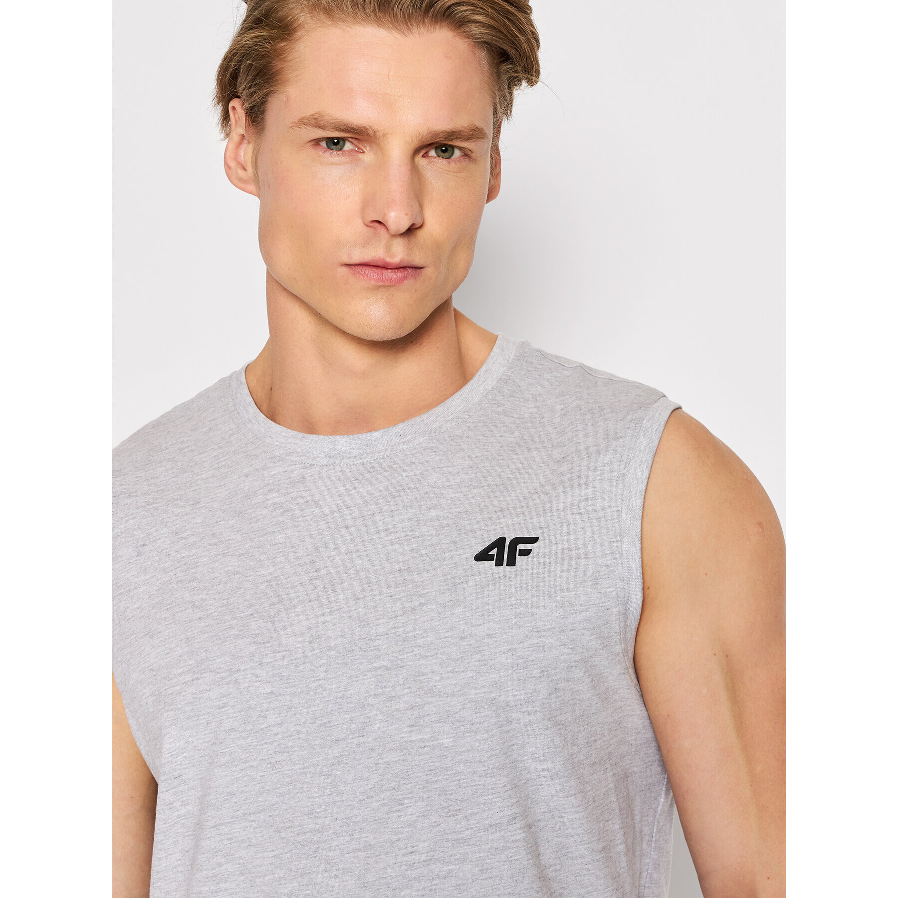 4F Tank top H4L22-TSM350 Sivá Regular Fit - Pepit.sk