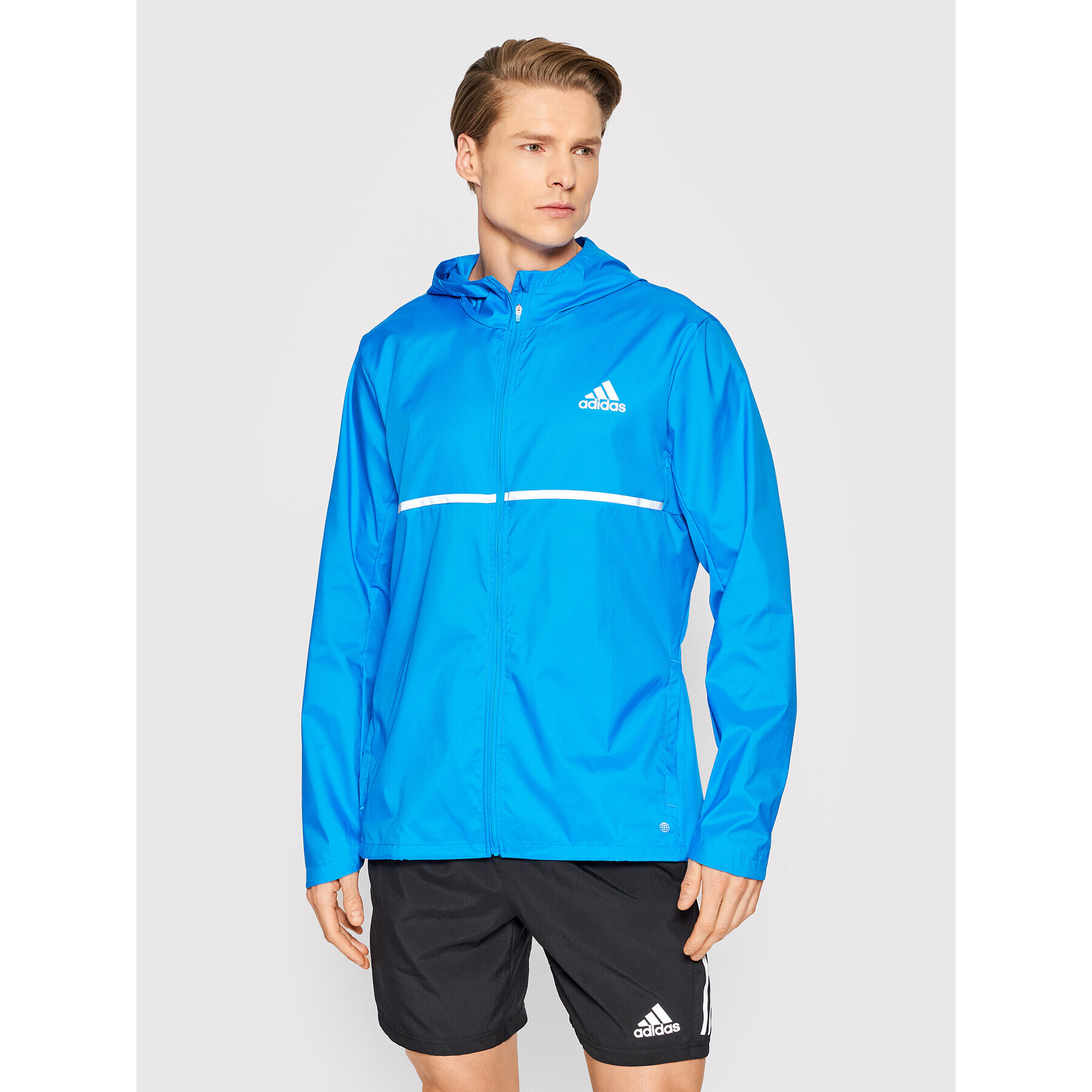 adidas Bežecká bunda Own the Run HB7426 Modrá Regular Fit - Pepit.sk