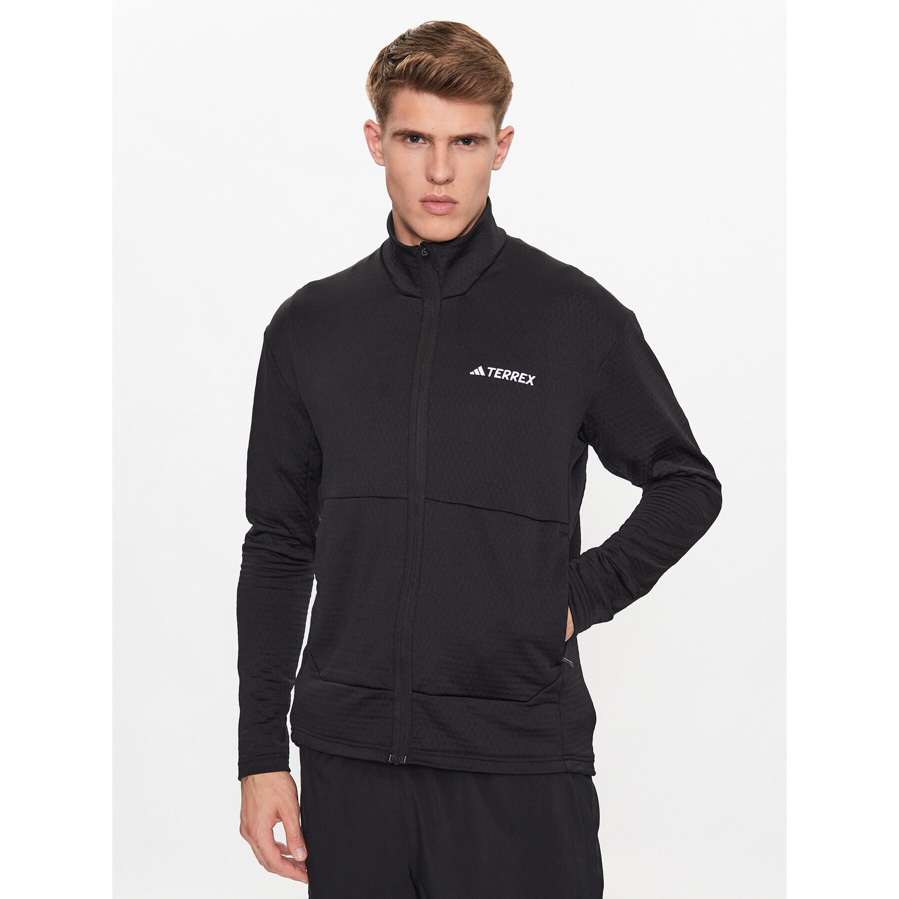 adidas Fleecová mikina IB1818 Čierna Slim Fit - Pepit.sk