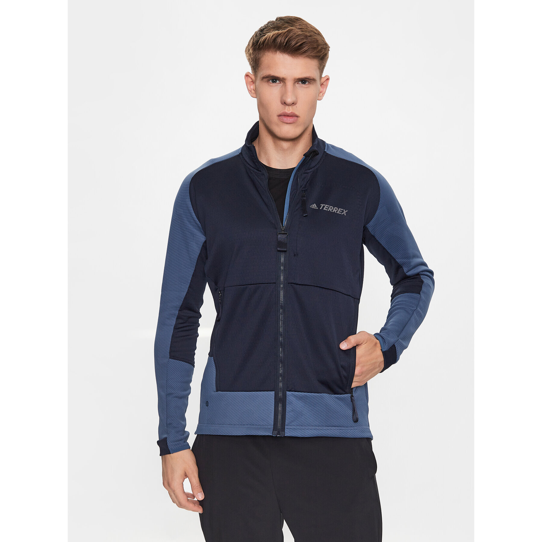 adidas Fleecová mikina Terrex Tech Flooce Hiking Fleece HH9227 Modrá Regular Fit - Pepit.sk