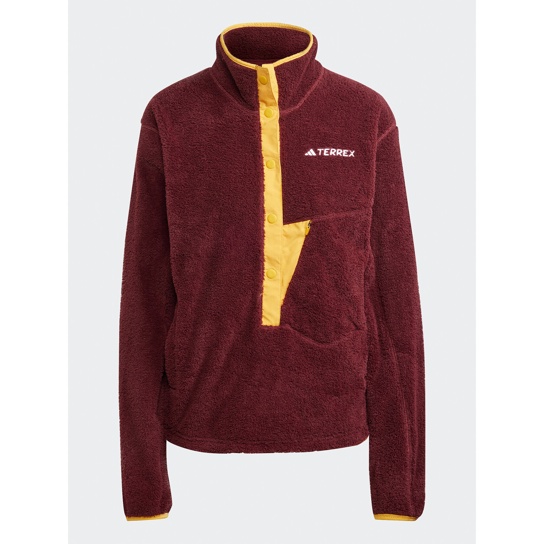 adidas Fleecová mikina Terrex XPLORIC High-Pile-Fleece IN3105 Bordová Regular Fit - Pepit.sk