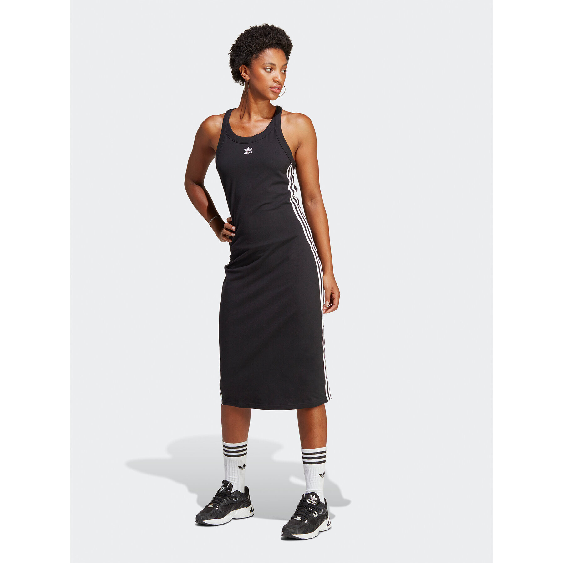 adidas Každodenné šaty Adicolor Classics 3-Stripes Long Tank Dress IC5503 Čierna Slim Fit - Pepit.sk