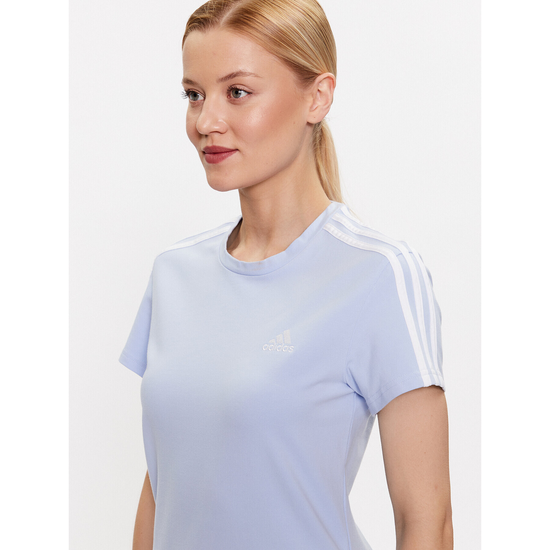 adidas Každodenné šaty Essentials 3-Stripes Tee Dress IC9885 Modrá Fitted Fit - Pepit.sk