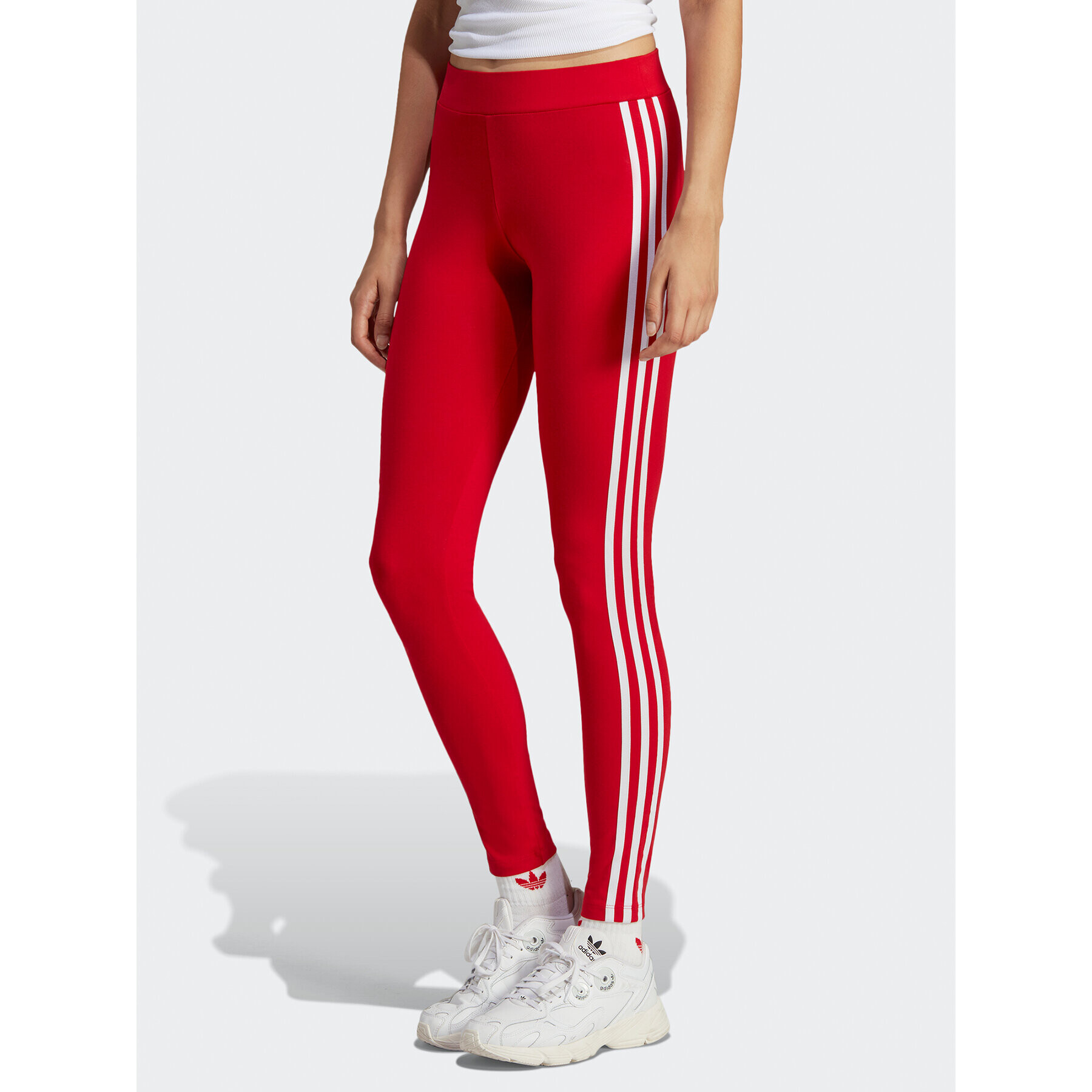 adidas Legíny Adicolor Classics 3-Stripes Leggings IB7382 Červená - Pepit.sk