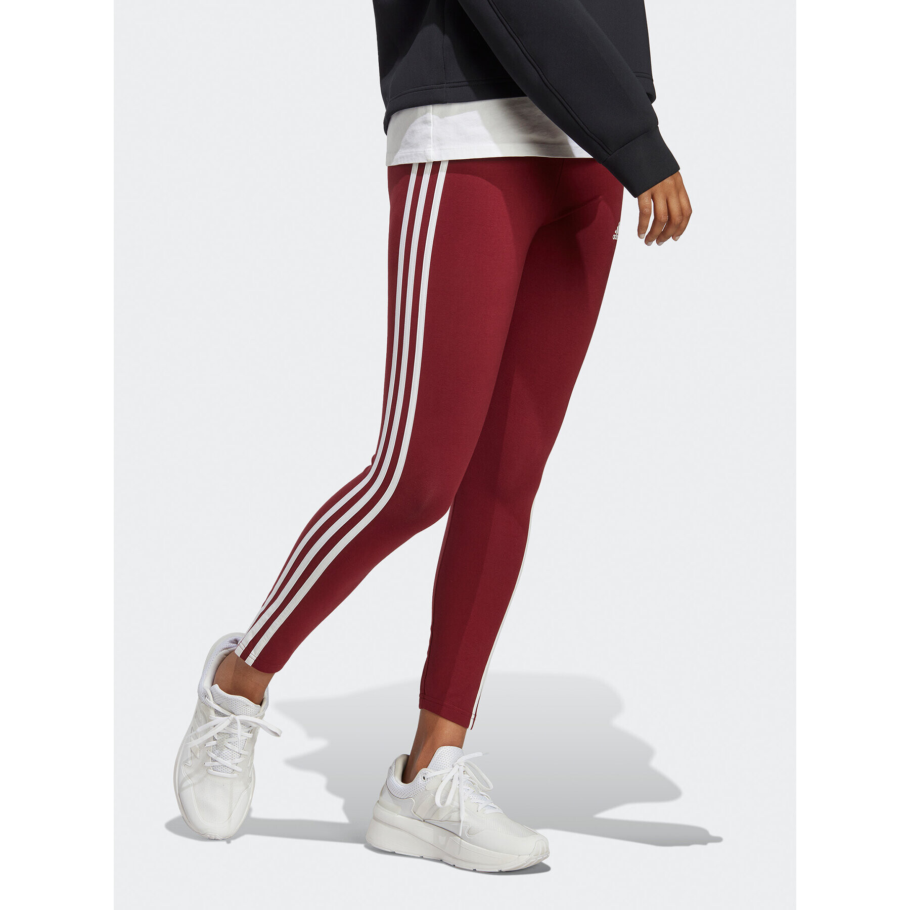 adidas Legíny Essentials 3-Stripes High-Waisted Single Jersey Leggings IC9903 Červená - Pepit.sk