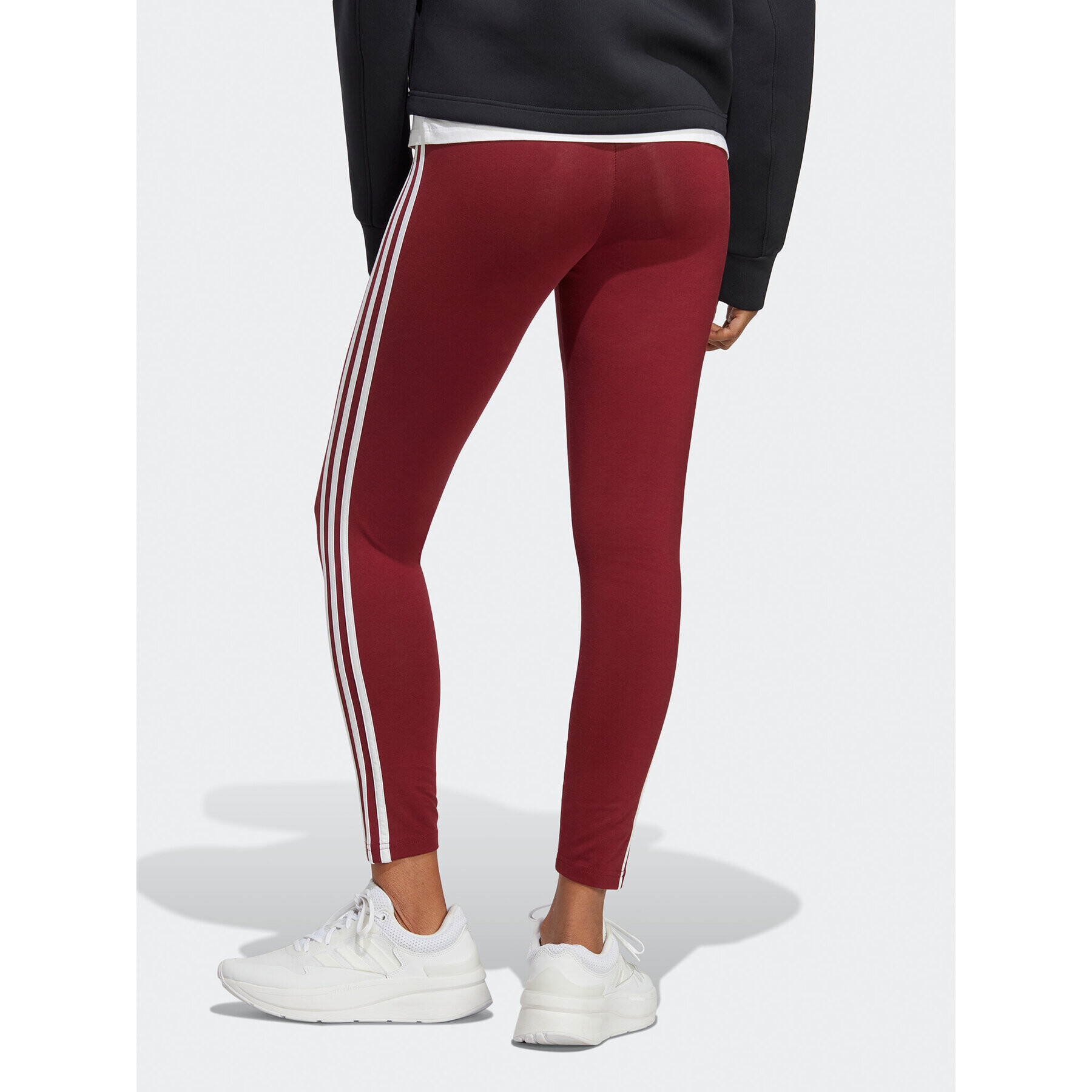 adidas Legíny Essentials 3-Stripes High-Waisted Single Jersey Leggings IC9903 Červená - Pepit.sk