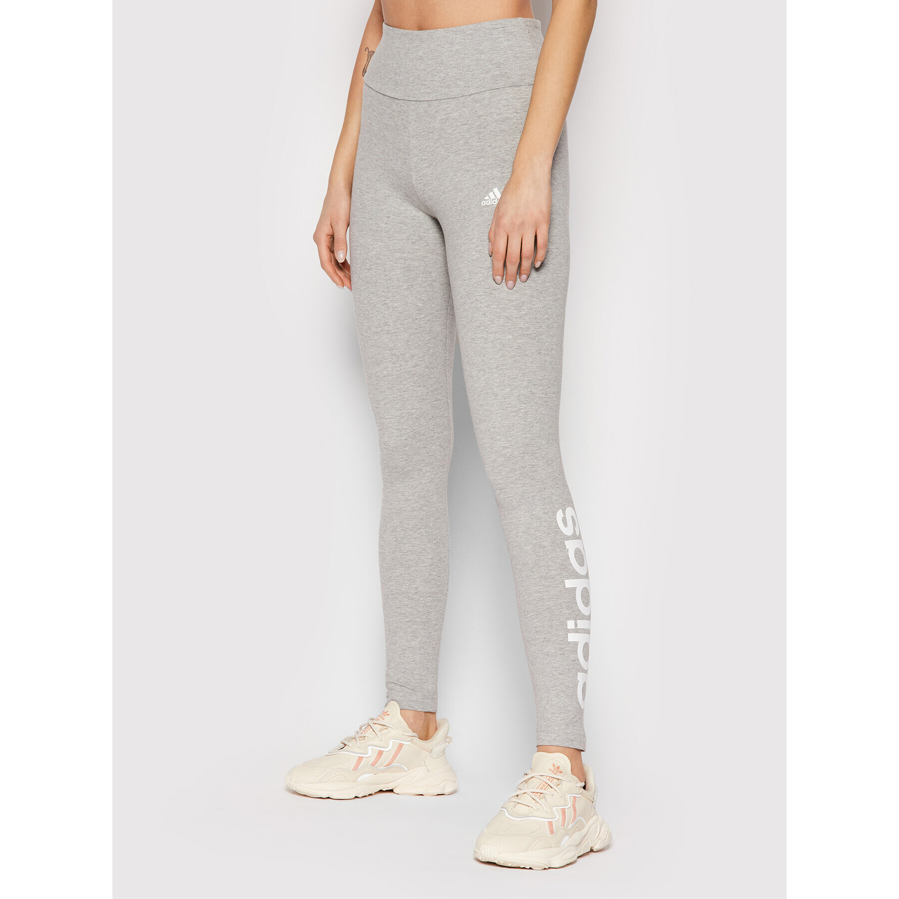 adidas Legíny Loungewear Essentials Logo GL0638 Sivá Slim Fit - Pepit.sk