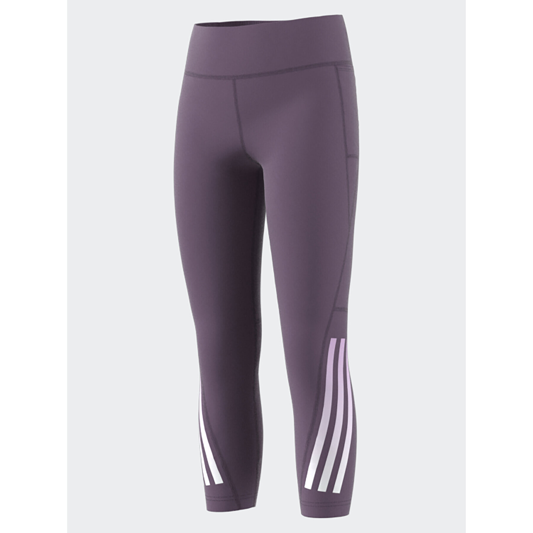 adidas Legíny Training AEROREADY 3-Stripes High-Rise 7/8 Optime Pocket Leggings IJ7122 Fialová - Pepit.sk