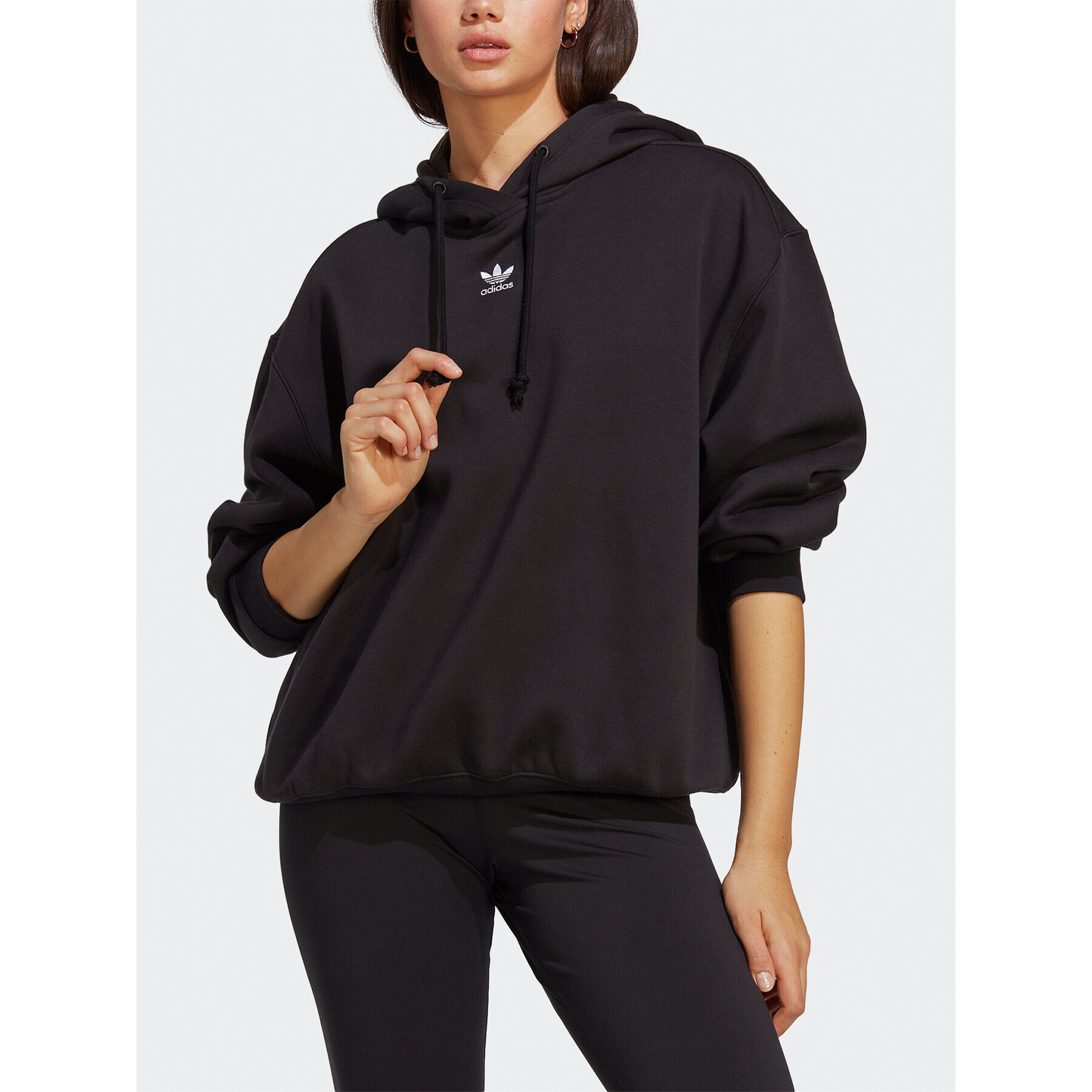 adidas Mikina Adicolor Essentials Boyfriend Hoodie IC8342 Čierna Loose Fit - Pepit.sk