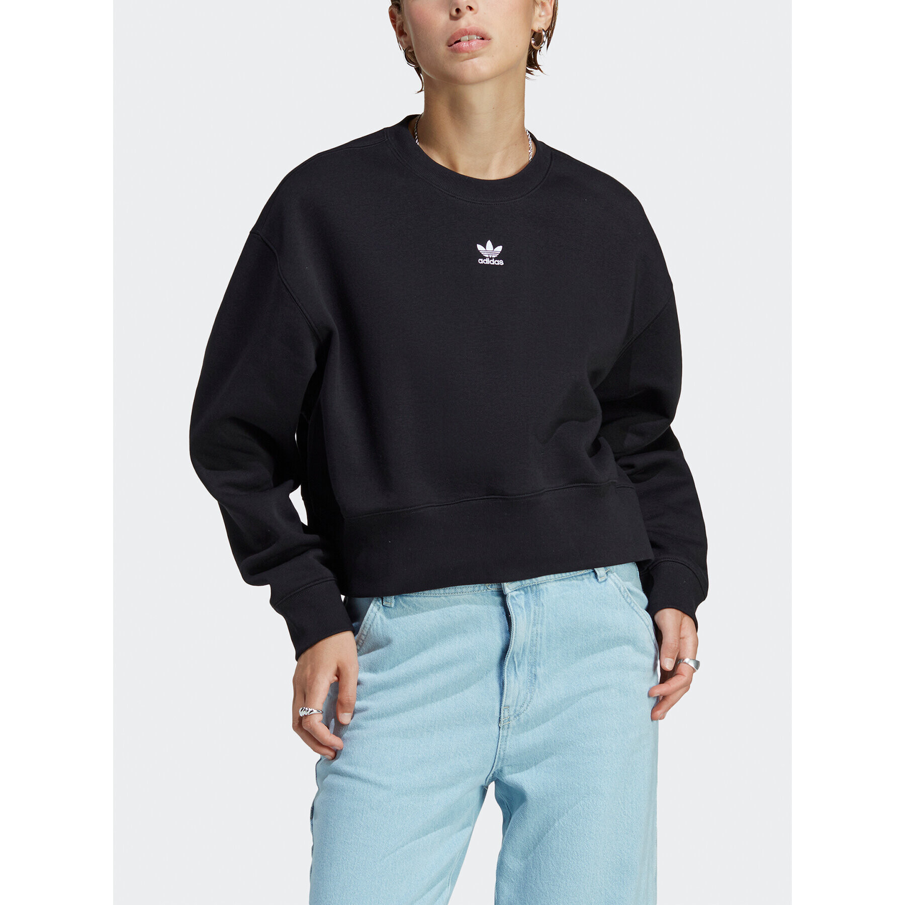 adidas Mikina Adicolor Essentials Crew Sweatshirt IA6504 Čierna Relaxed Fit - Pepit.sk