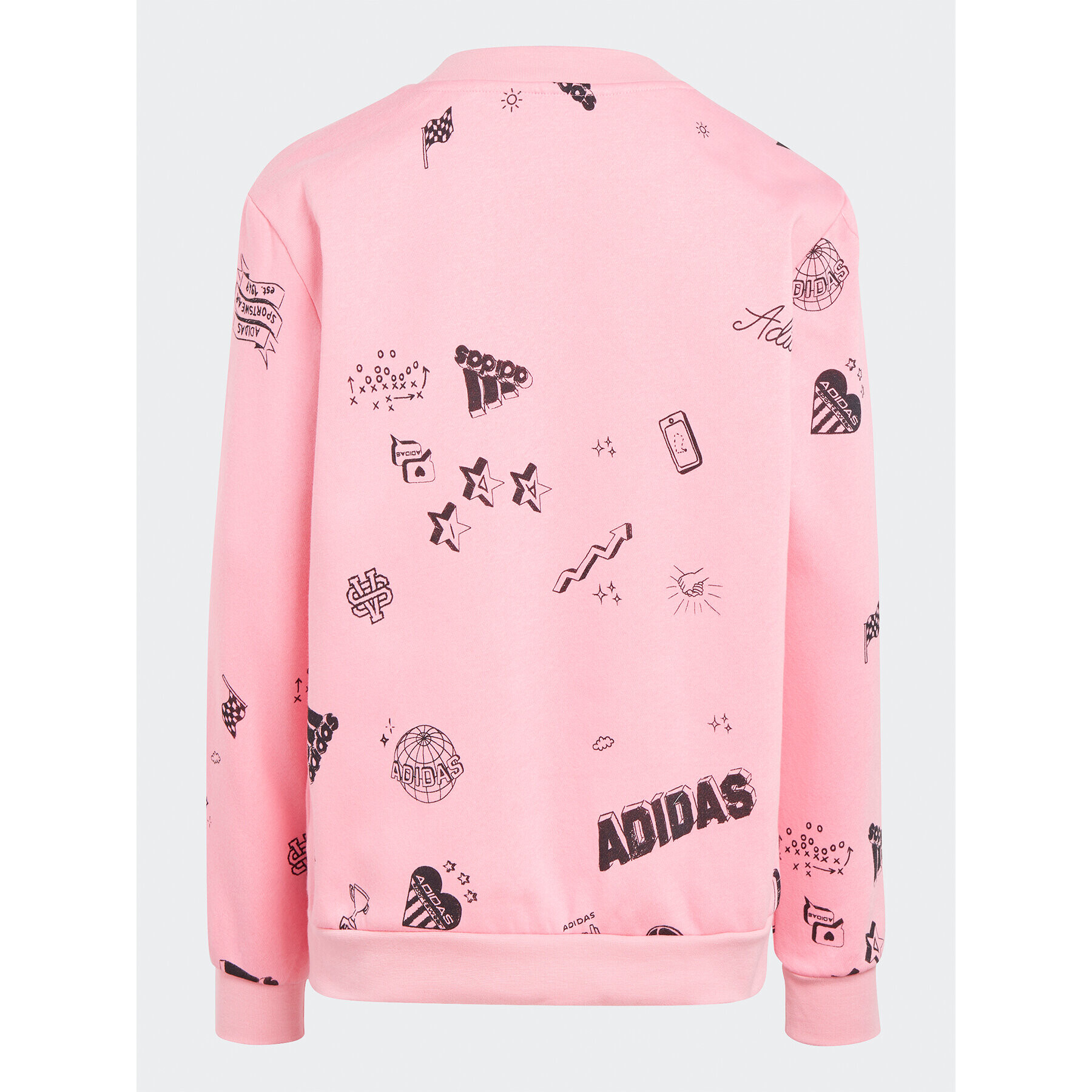 adidas Mikina Brand Love Allover Print IA1576 Ružová Loose Fit - Pepit.sk