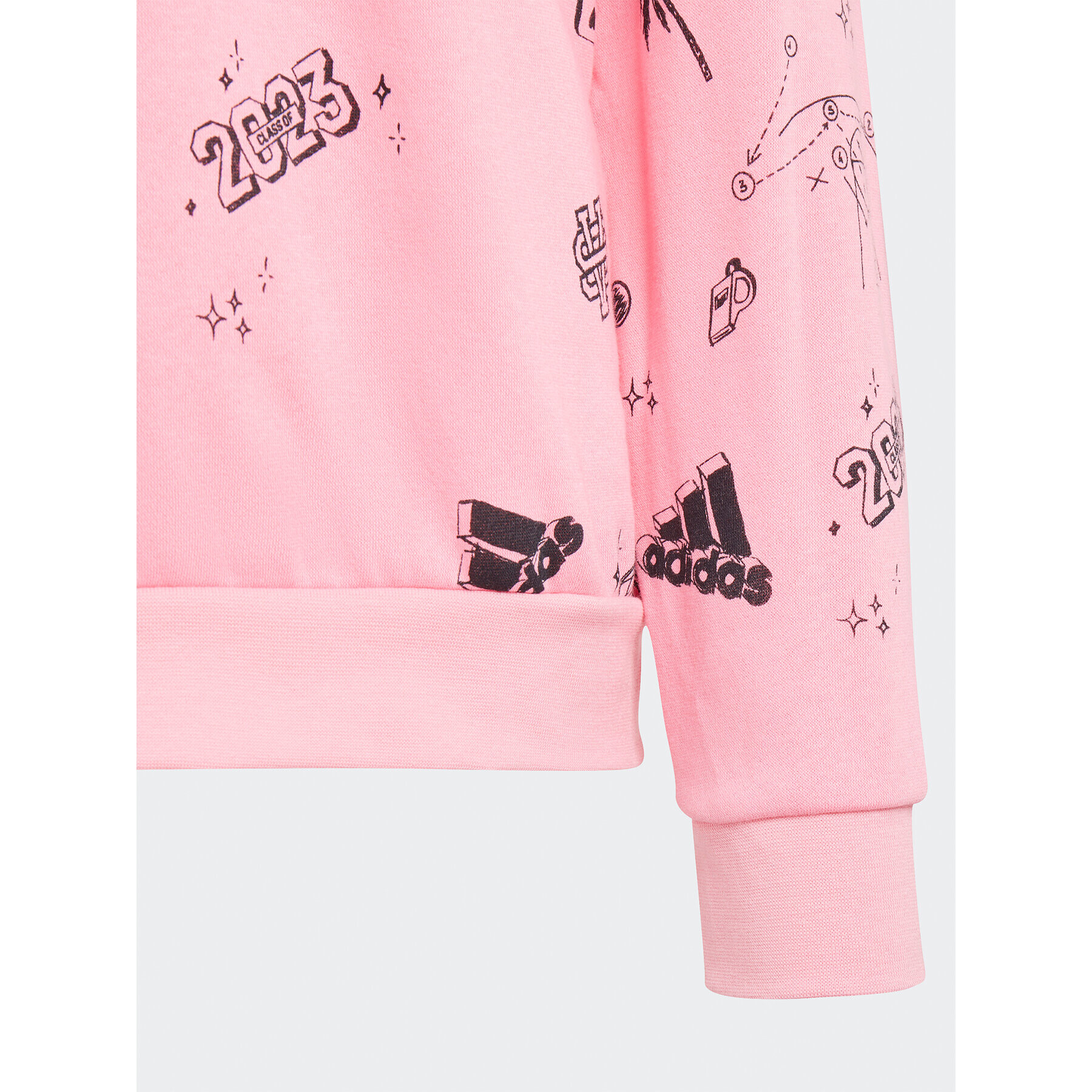 adidas Mikina Brand Love Allover Print IA1576 Ružová Loose Fit - Pepit.sk