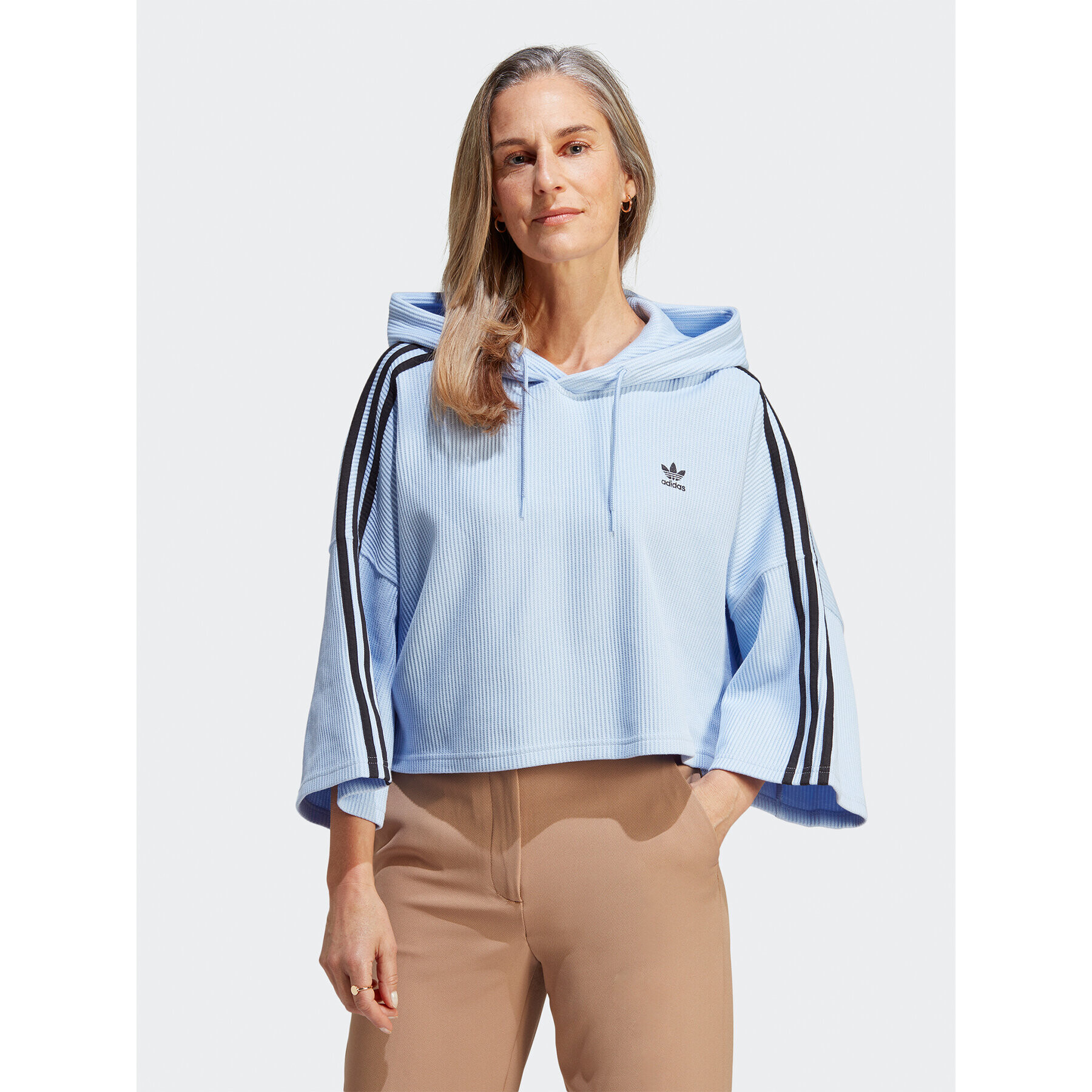 adidas Mikina Crop Hoodie IC5460 Modrá - Pepit.sk