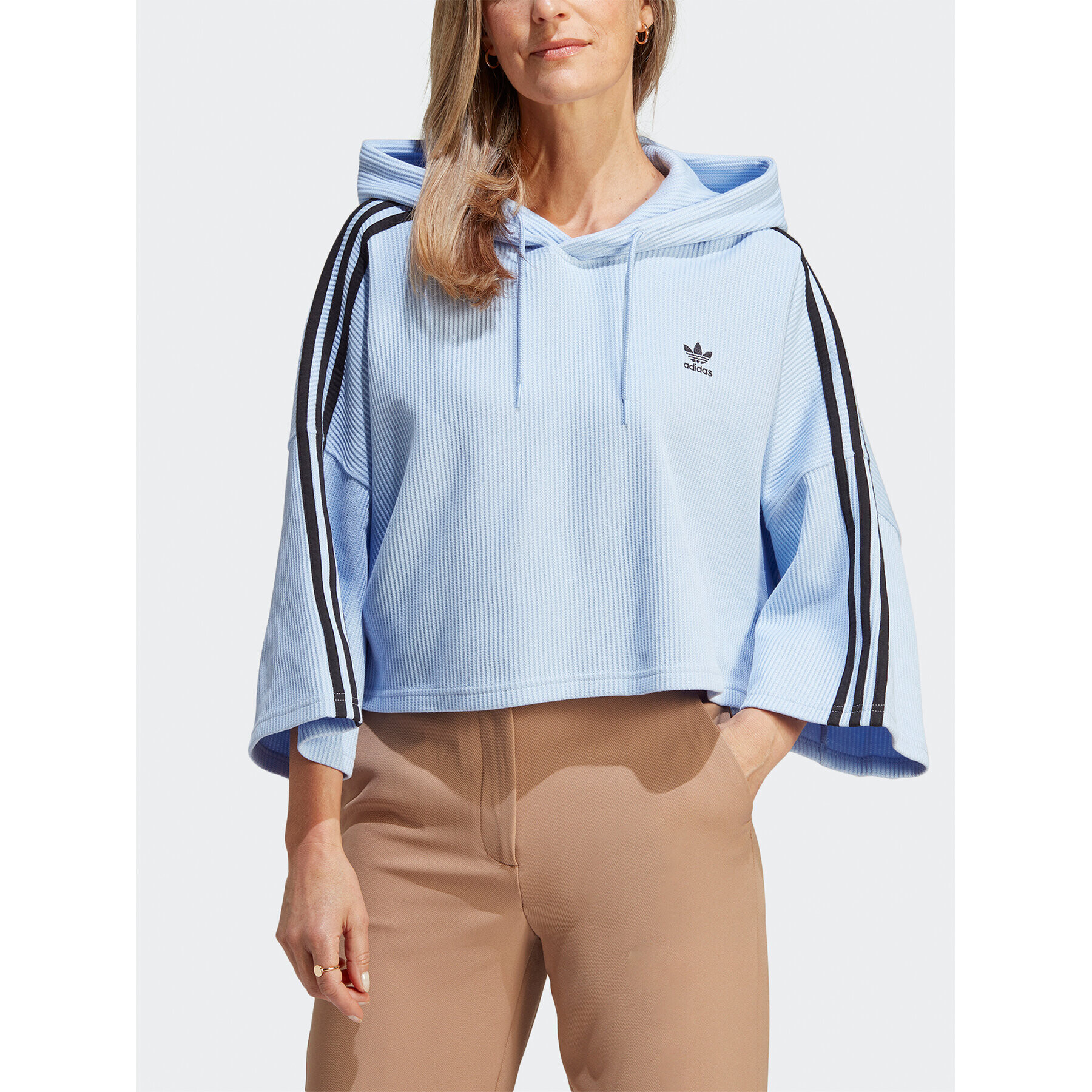 adidas Mikina Crop Hoodie IC5460 Modrá - Pepit.sk