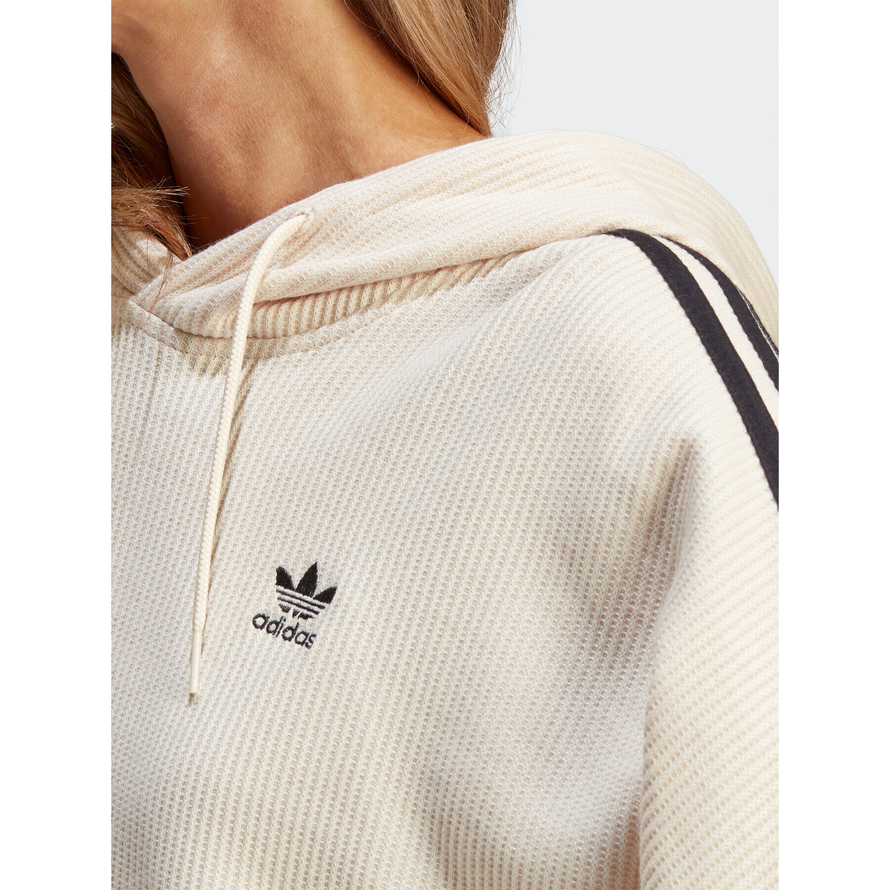 adidas Mikina Crop Hoodie IC5461 Béžová - Pepit.sk