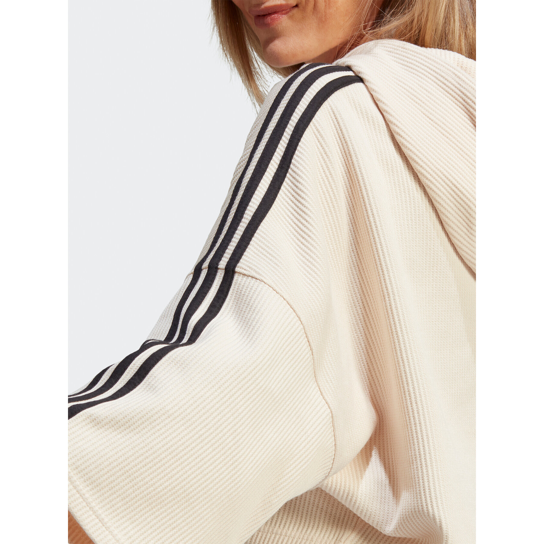 adidas Mikina Crop Hoodie IC5461 Béžová - Pepit.sk