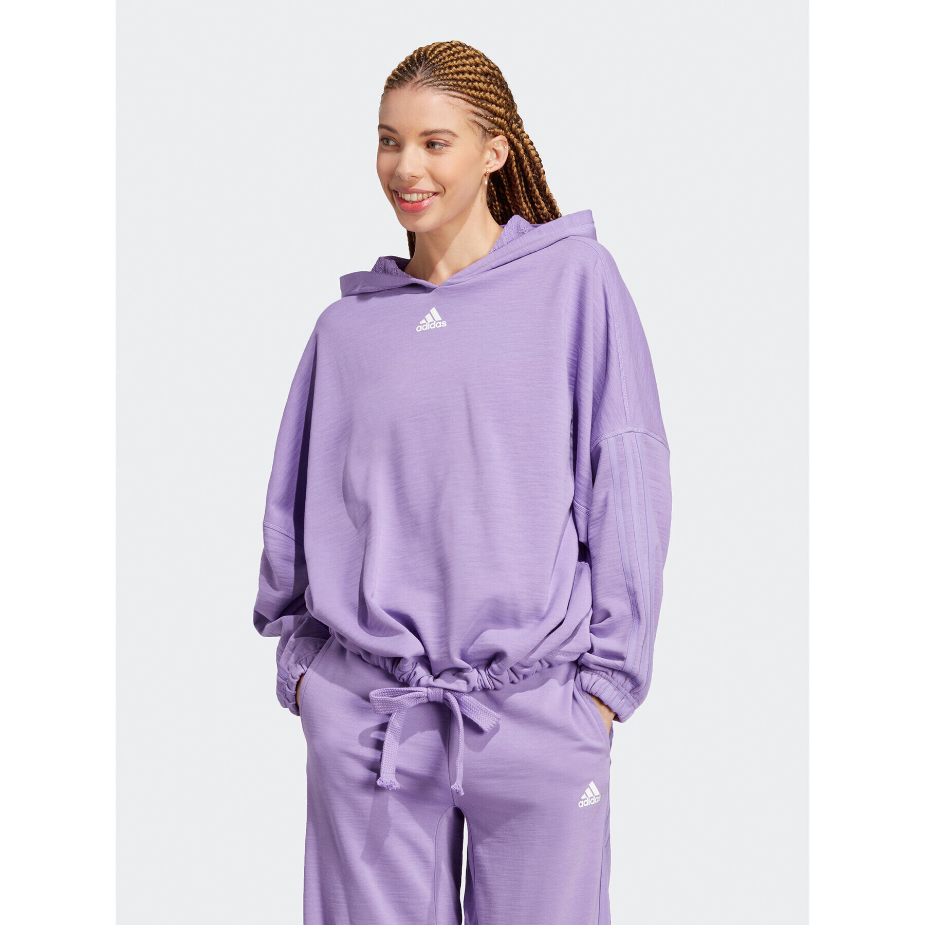 adidas Mikina Dance Oversized Versatile Hoodie IC6694 Fialová Loose Fit - Pepit.sk