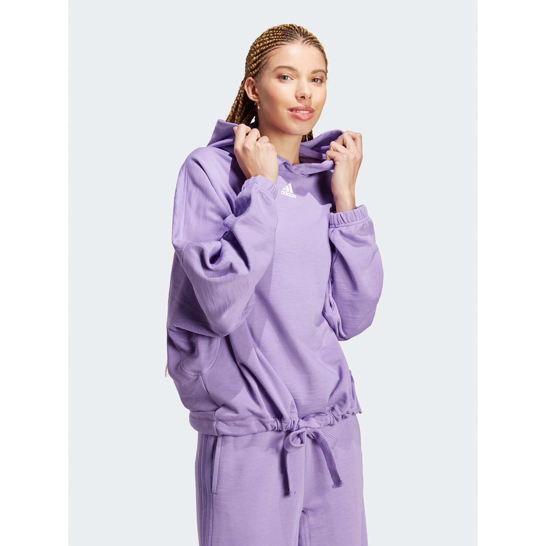 adidas Mikina Dance Oversized Versatile Hoodie IC6694 Fialová Loose Fit - Pepit.sk