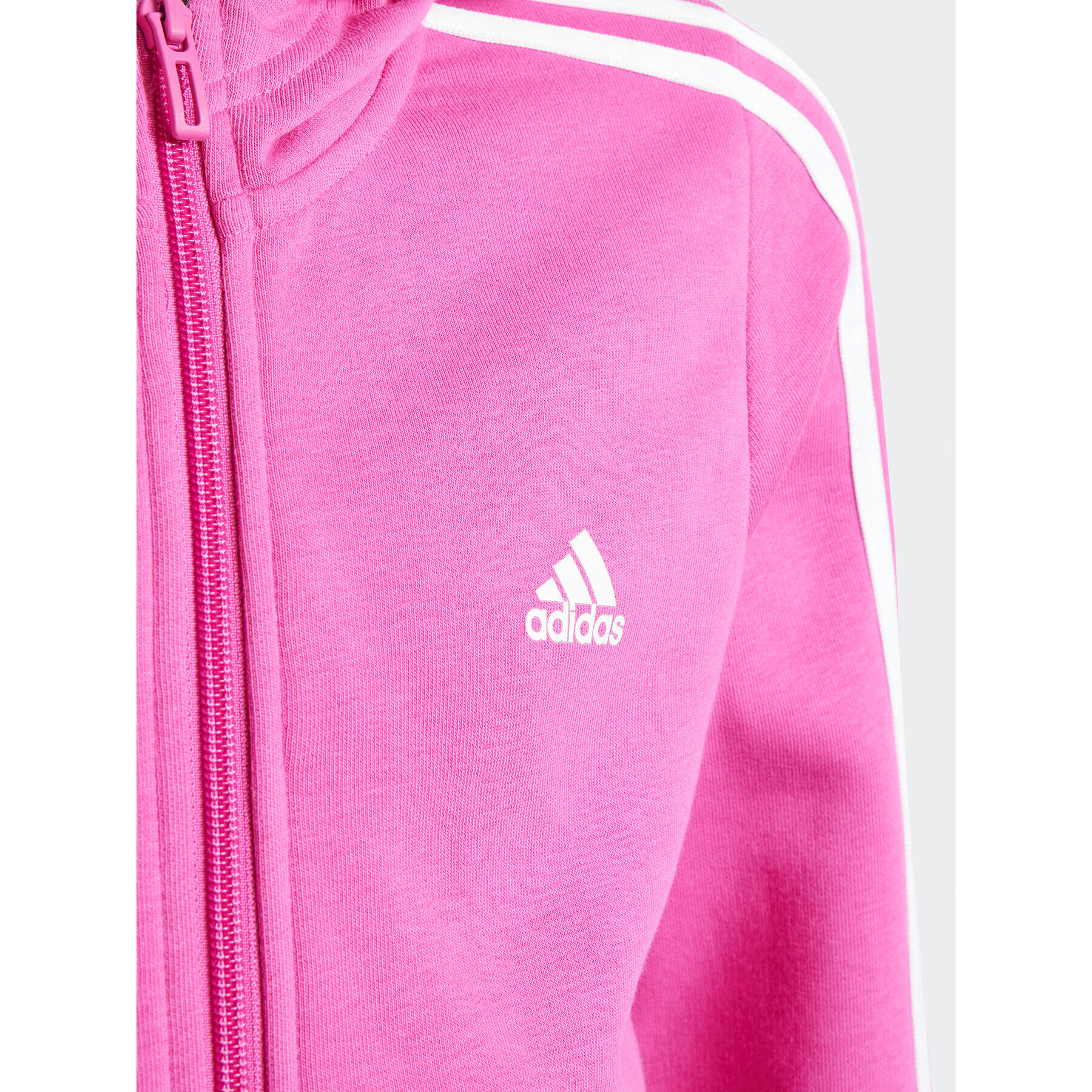 adidas Mikina Essentials 3-Stripes IJ6224 Ružová Slim Fit - Pepit.sk