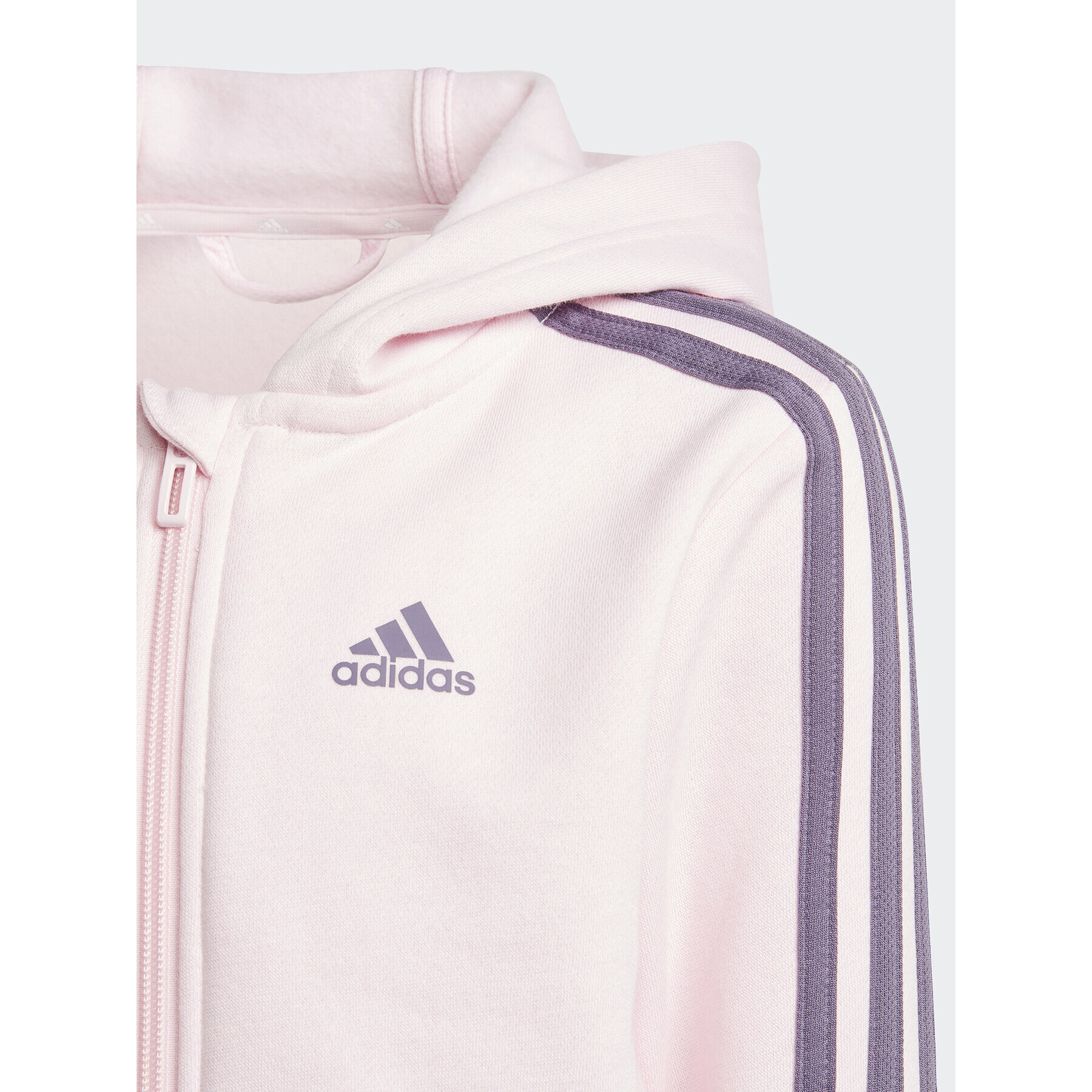 adidas Mikina Essentials 3-Stripes Zip IJ6353 Ružová Regular Fit - Pepit.sk