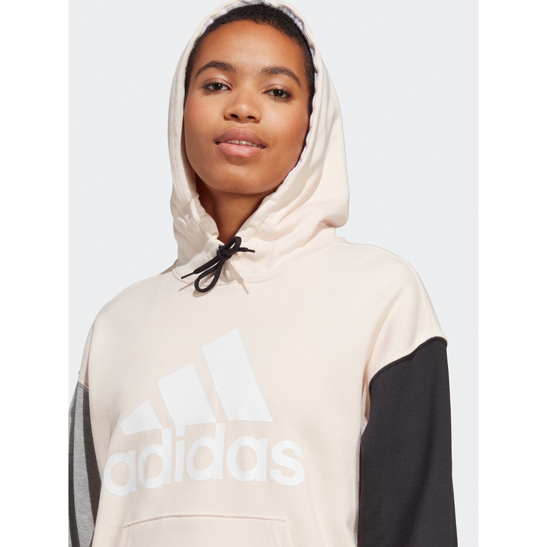 adidas Mikina Essentials Big Logo Oversized French Terry Hoodie IC9868 Ružová Loose Fit - Pepit.sk