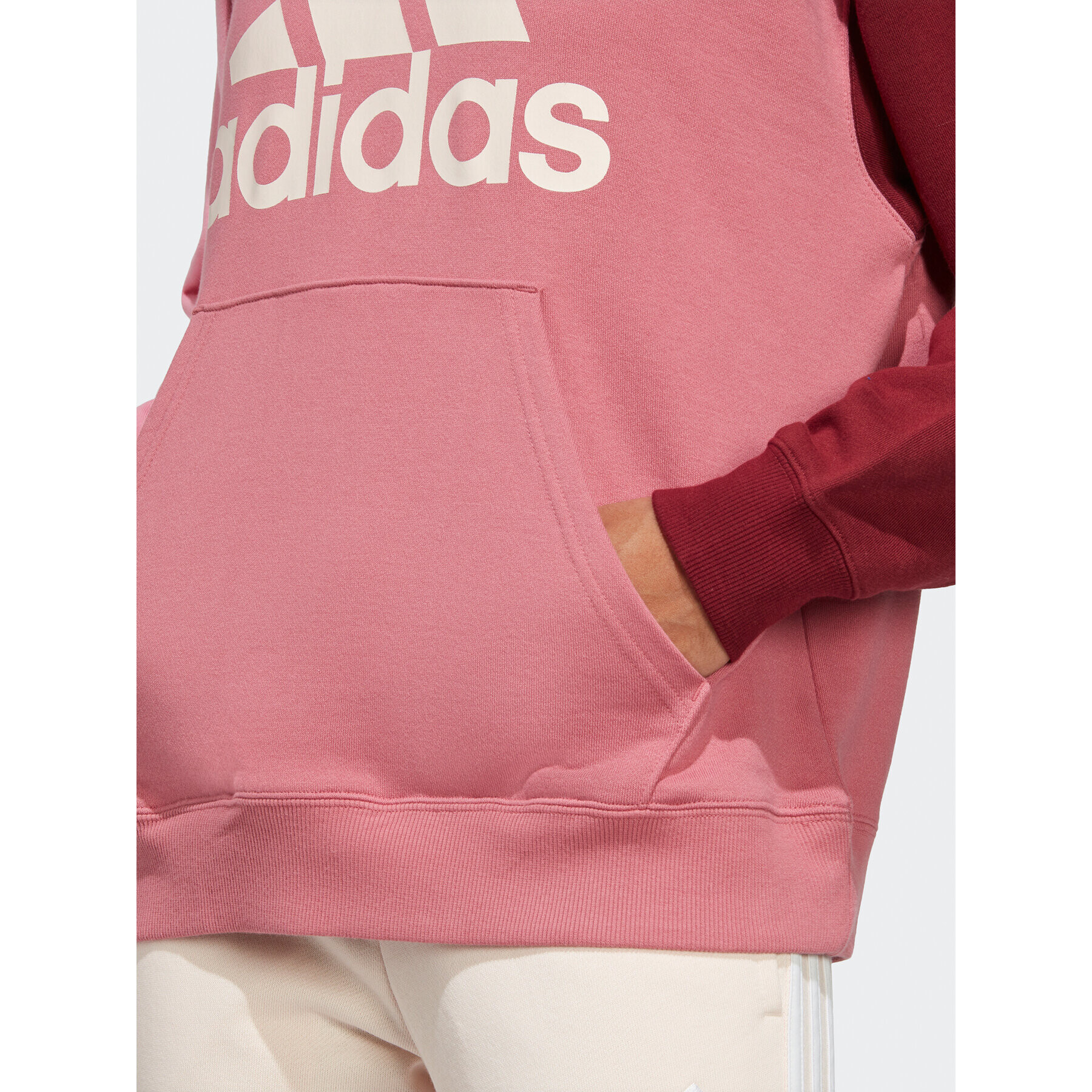 adidas Mikina Essentials Big Logo Oversized French Terry Hoodie IC9869 Ružová Loose Fit - Pepit.sk