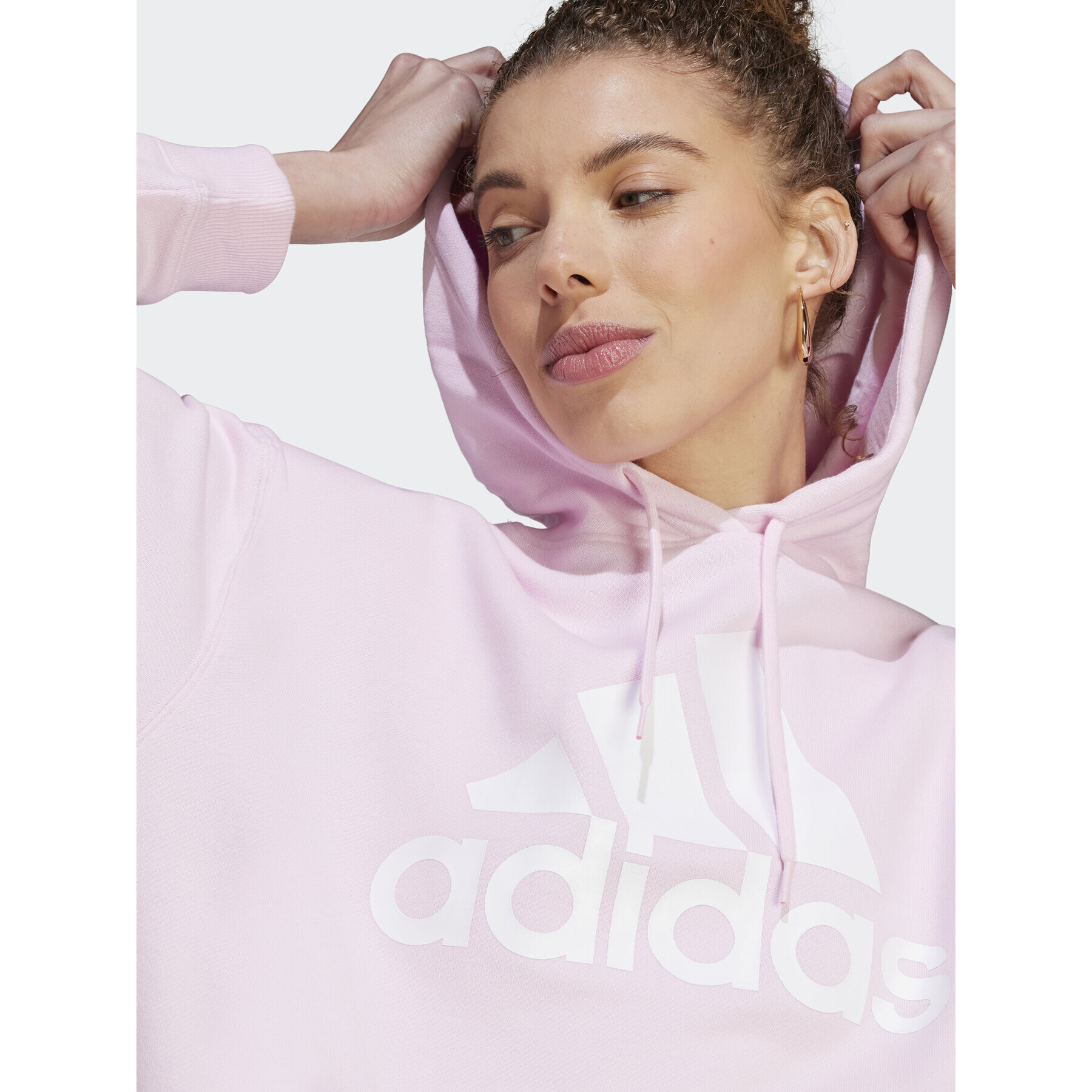 adidas Mikina Essentials Big Logo Oversized French Terry Hoodie IL3319 Ružová Loose Fit - Pepit.sk