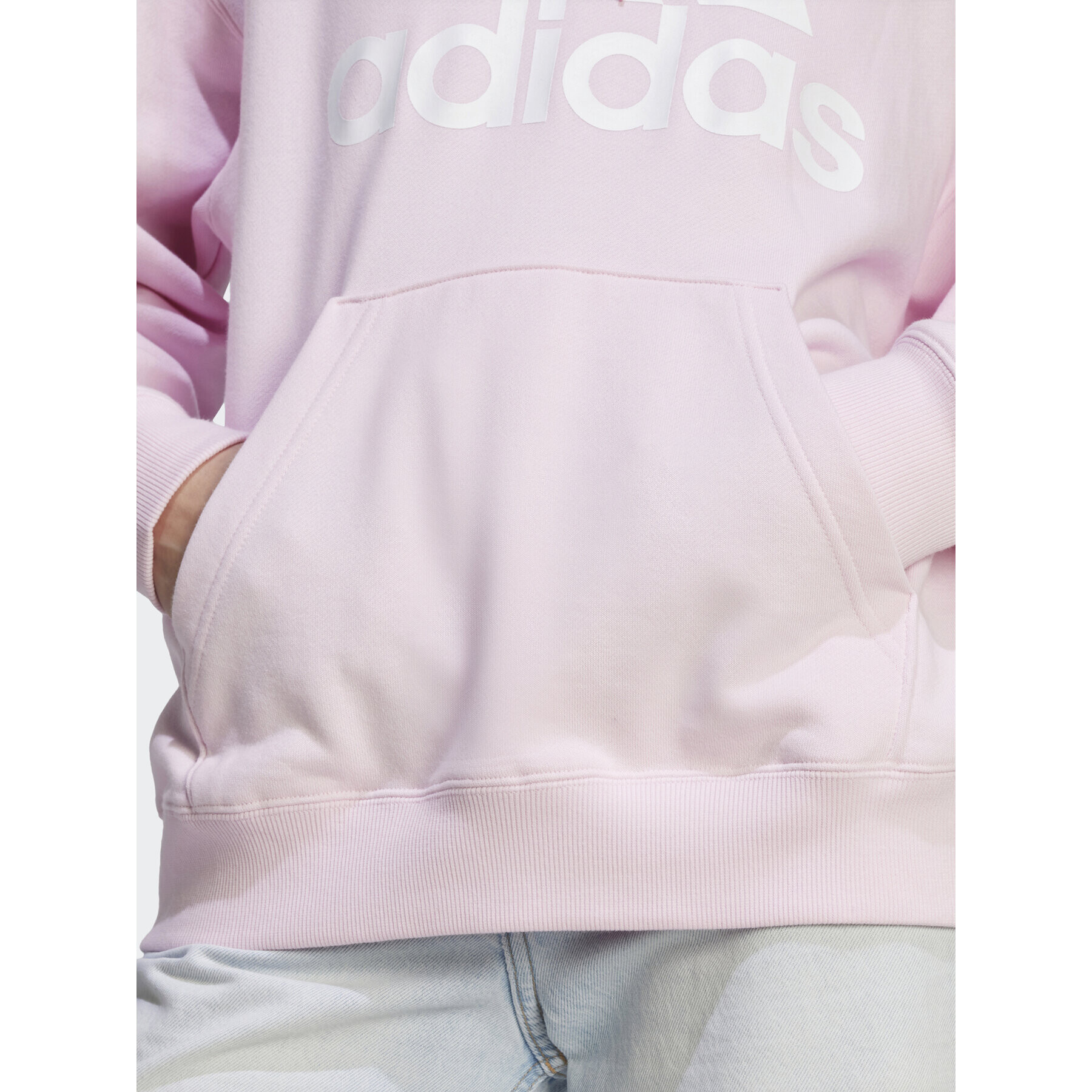 adidas Mikina Essentials Big Logo Oversized French Terry Hoodie IL3319 Ružová Loose Fit - Pepit.sk