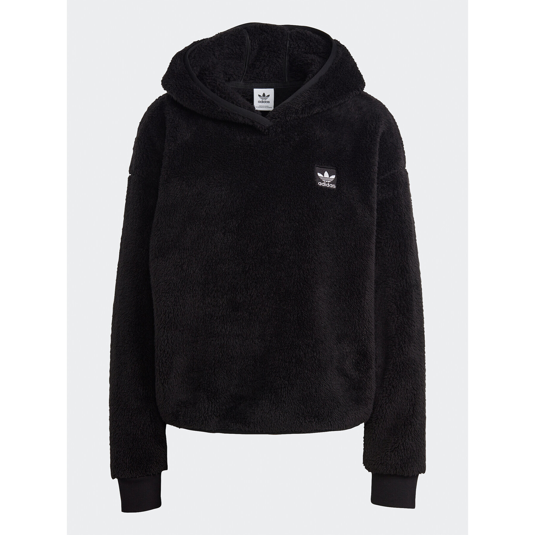 adidas Mikina Essentials+ Fluffy Teddy Hoodie IC2253 Čierna Loose Fit - Pepit.sk